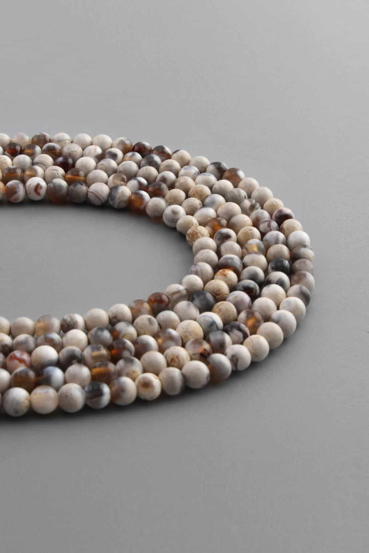 Pat Pat Akik Doğal Taş Parlak Kahverengi Küre Kesim 4mm Dizi