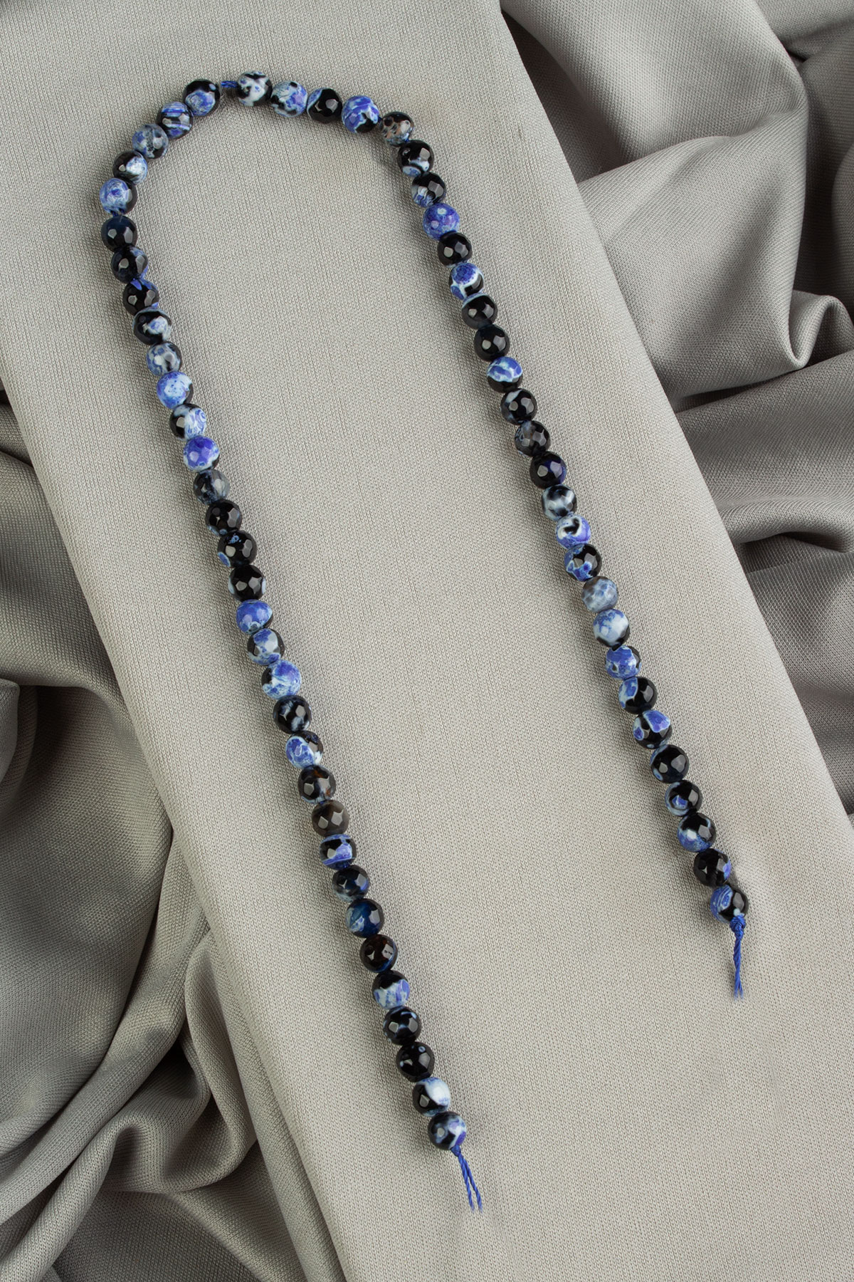 Pat Pat Akik Doğal Taş Parlak Lacivert Küre Faset Kesim 6mm Dizi [AA]