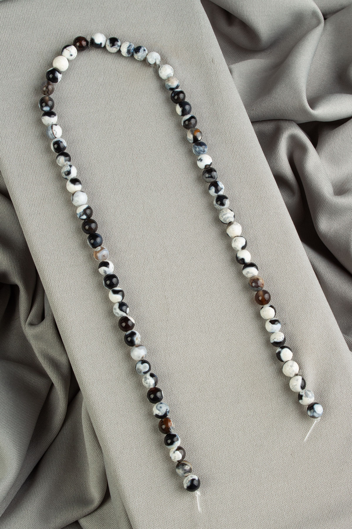 Pat Pat Akik Doğal Taş Parlak Siyah Küre Kesim 6mm Dizi [AA]