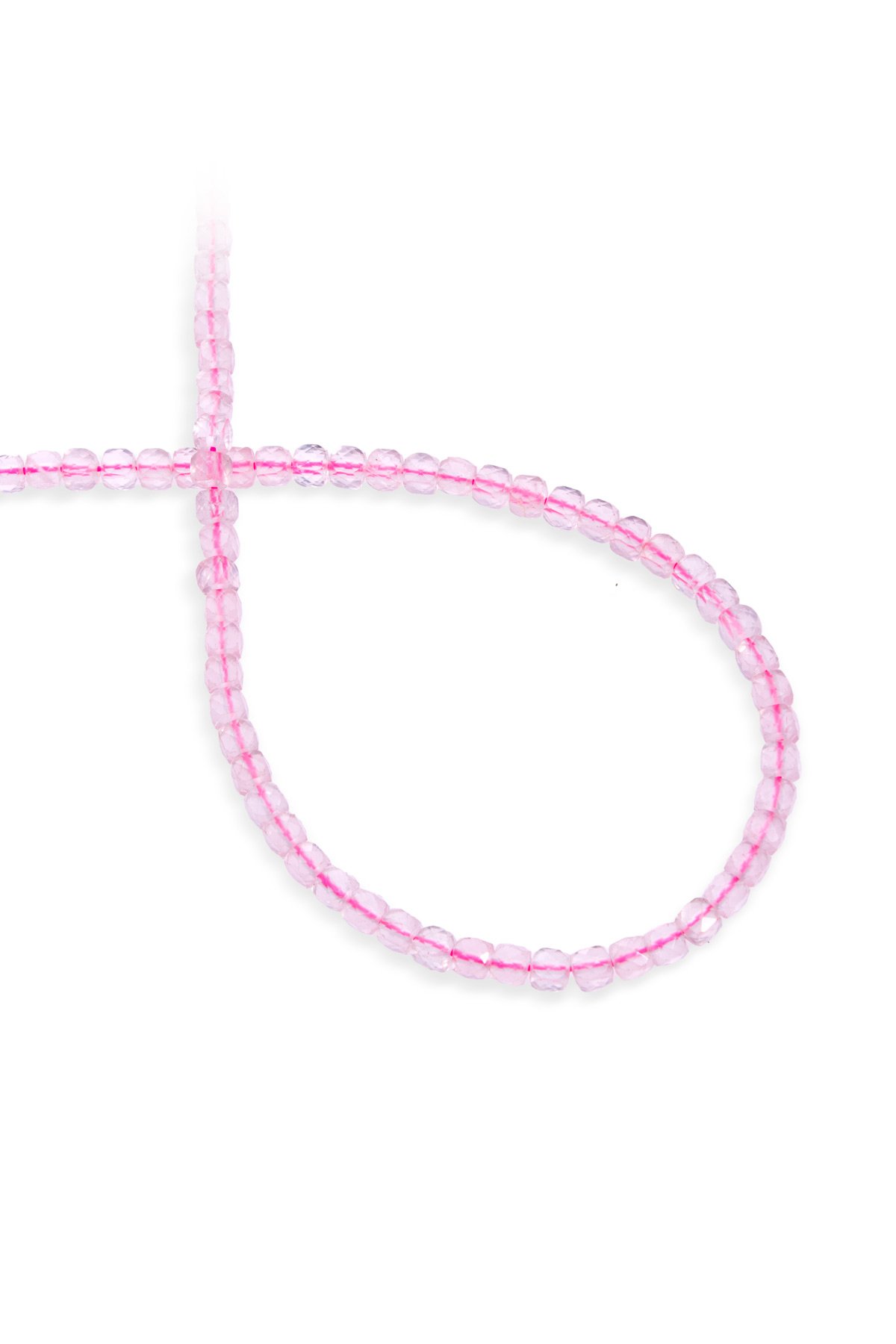 Pembe Kuvars Doğal Taş Küp Faset Kesim 5mm Dizi AB+