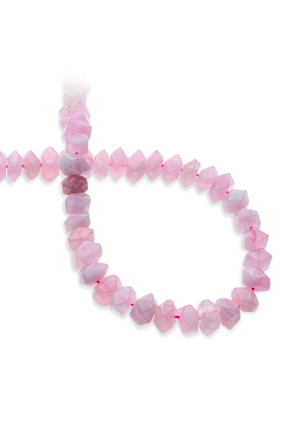 Pembe Kuvars Doğal Taş Rondela Kesim 10x7mm Dizi