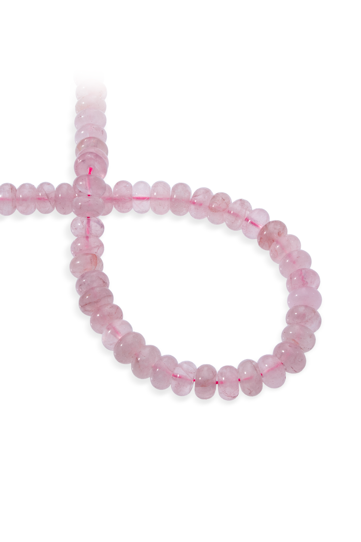 Pembe Kuvars Doğal Taş Rondela Kesim 6x10mm Dizi