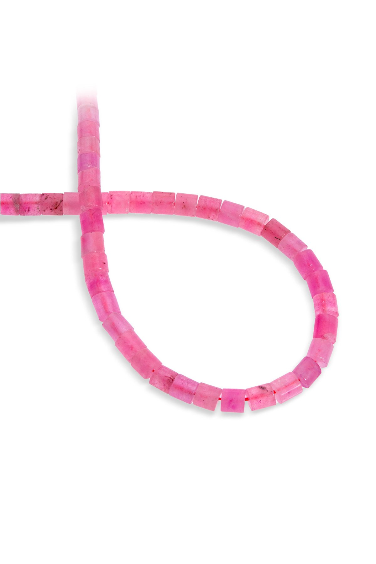 Pembe Kuvars Doğal Taş Silindir Kesim 6x7mm Dizi