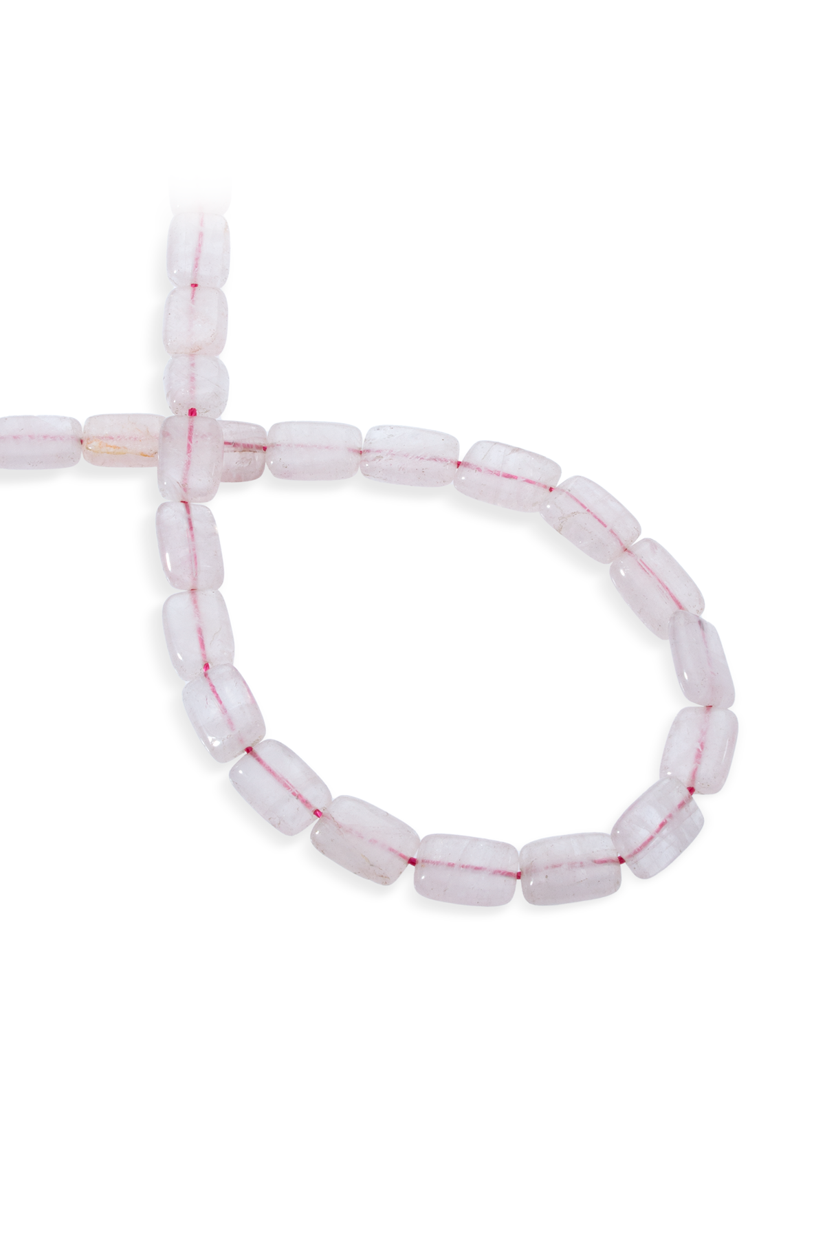 Pembe Kuvars Doğal Taş Yassı Dikdörtgen Kesim 10x14mm Dizi