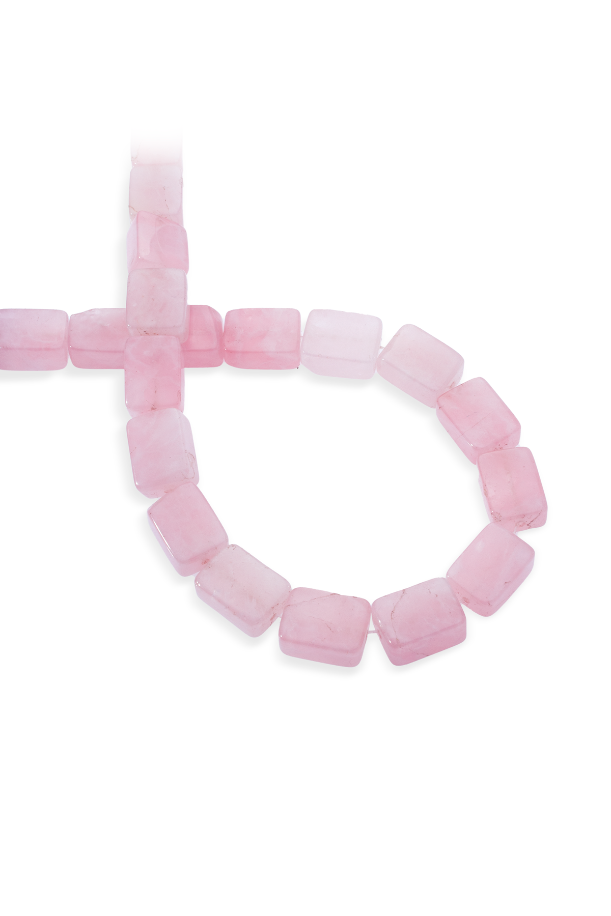 Pembe Kuvars Doğal Taş Yassı Dikdörtgen Kesim 8x14x19mm Dizi