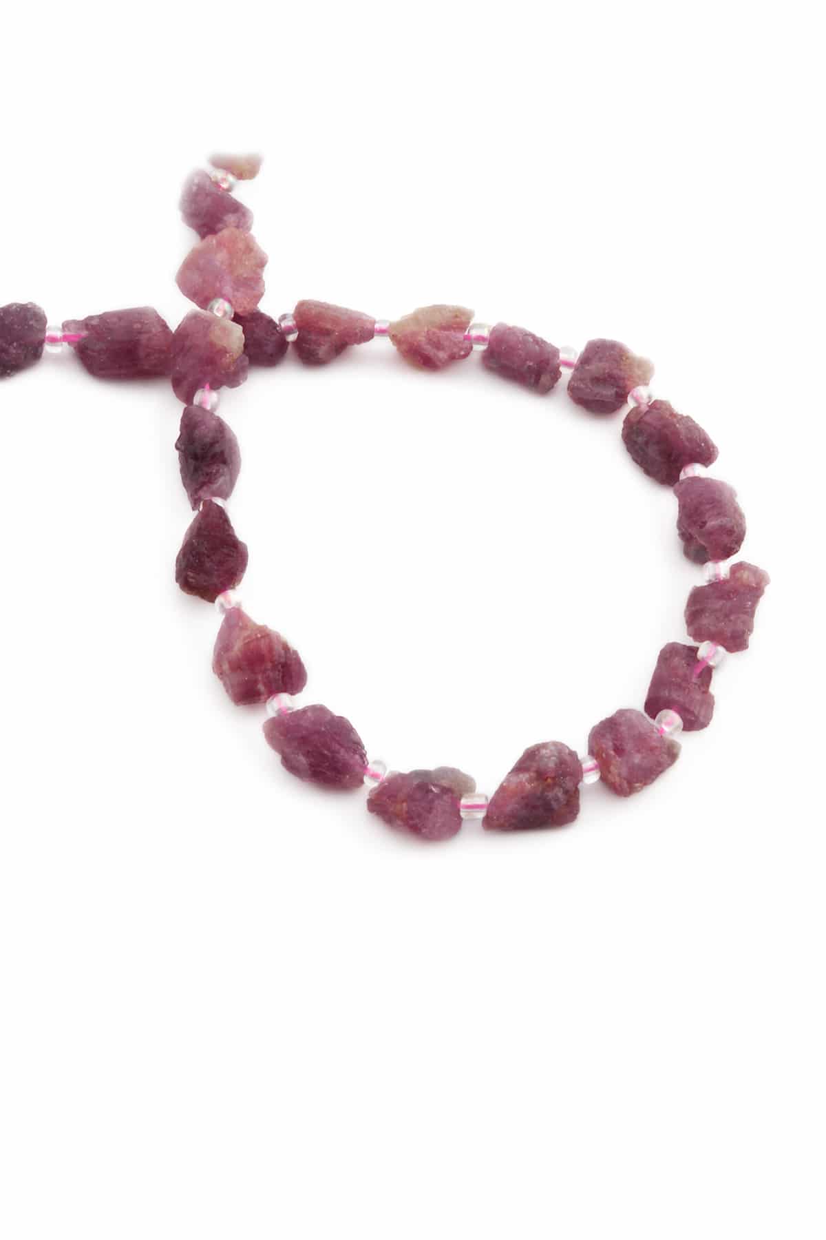 Pembe Turmalin Doğal Taş Ham Amorf Kesim 8x10mm Dizi