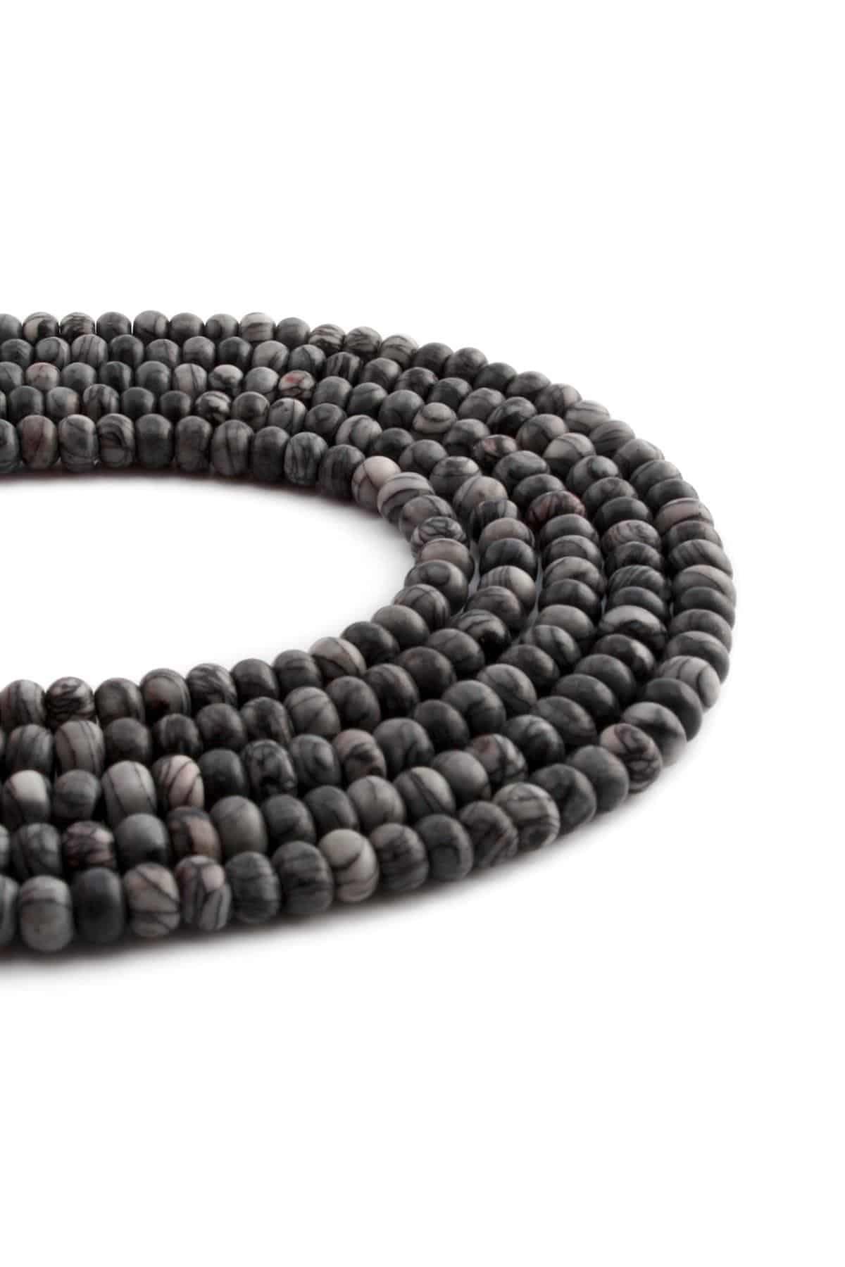 Picasso Jasper Doğal Taş Dore Kesim 6x2mm Dizi