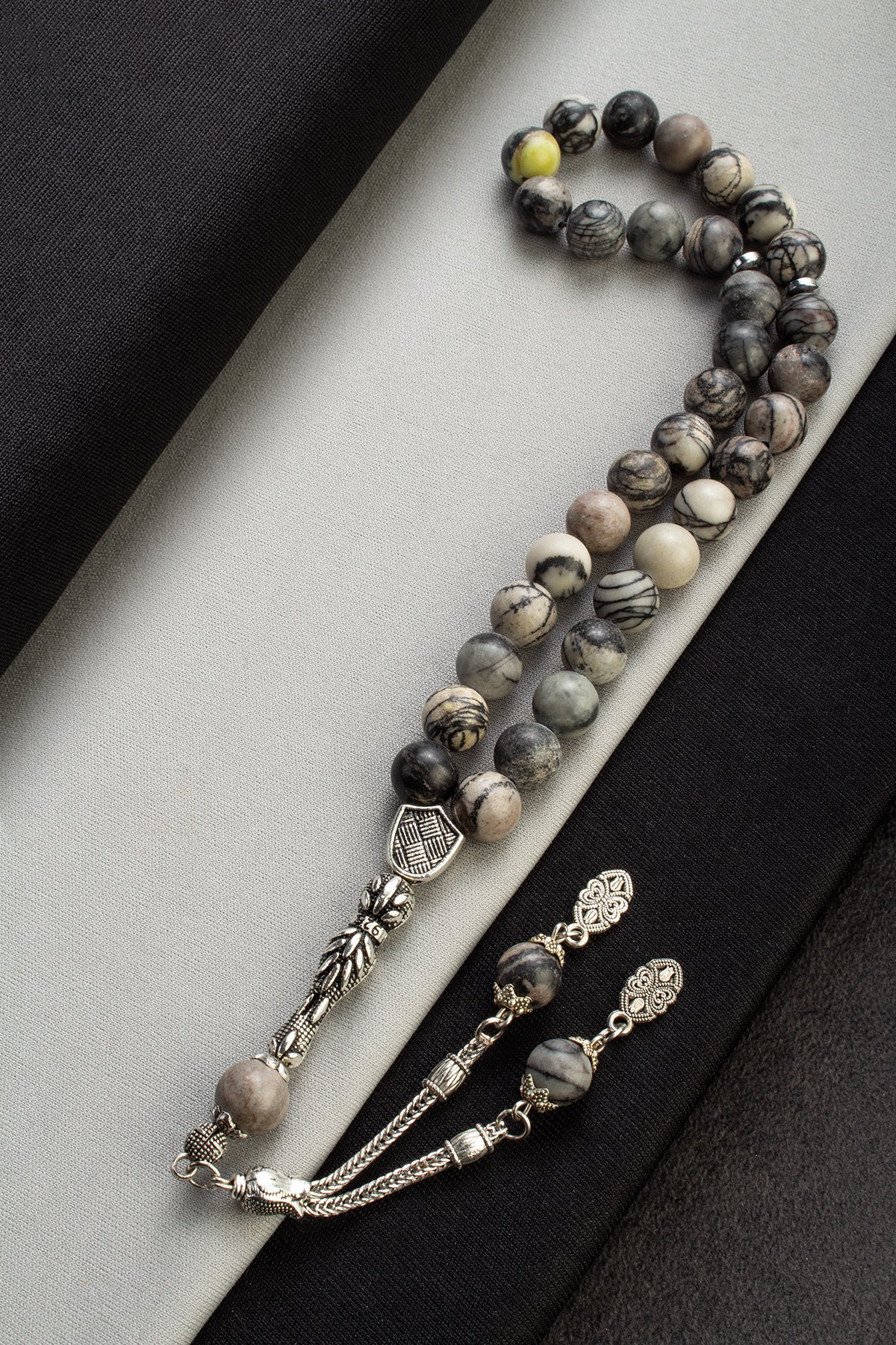 Picasso Jasper Doğal Taş Küre Kesim 33 lu 10mm Tesbih