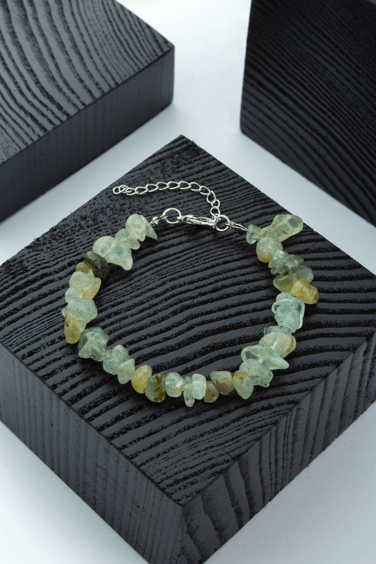 Prehnit Doğal Kırık Taş Bileklik