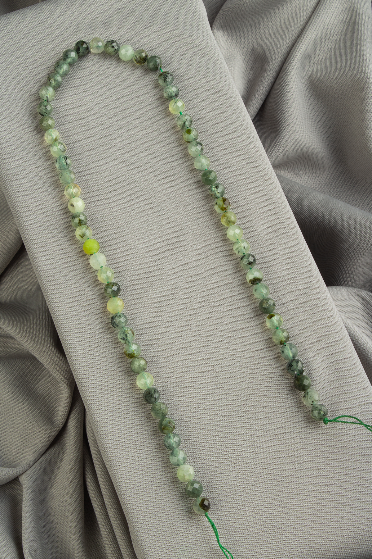 Prehnit Doğal Taş Parlak Küre Kristal Kesim 6mm Dizi [AA]