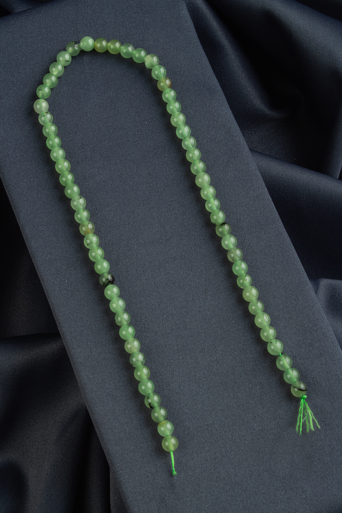 Prehnit Doğal Taş Parlak Yeşil Küre Kesim 6mm Dizi [AB+]