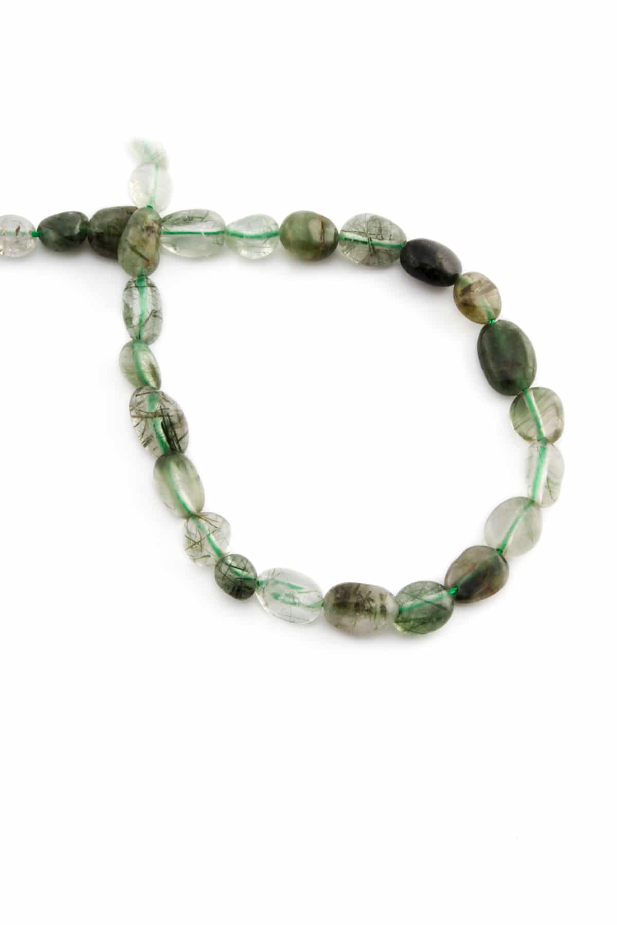 Prehnite Natural Stone Tumbler Cut 4x6mm String Of Beads
