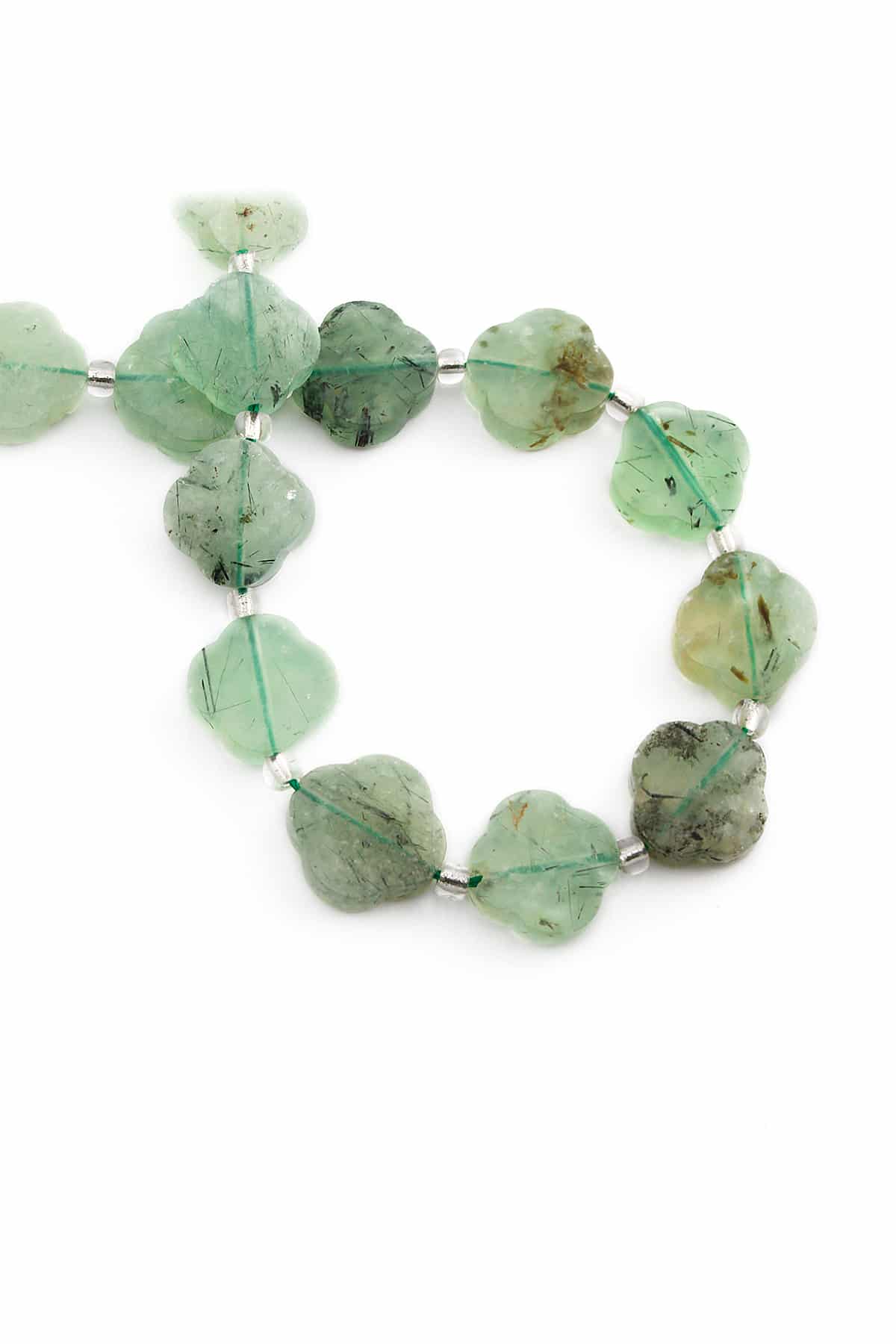 Prehnit Doğal Taş Yonca Kesim 17x6mm Dizi