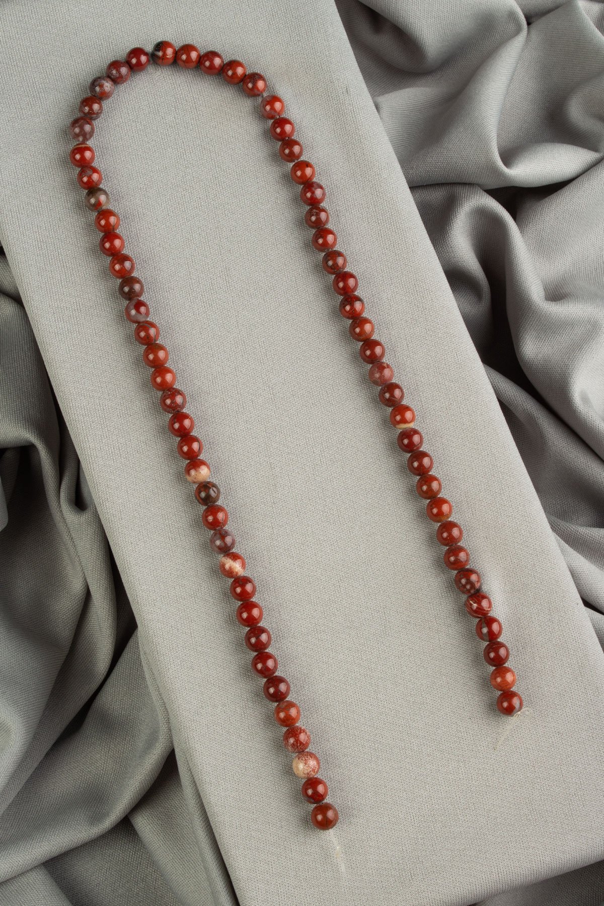 Red Jasper Doğal Taş Parlak Küre Kesim 6mm Dizi [AA]
