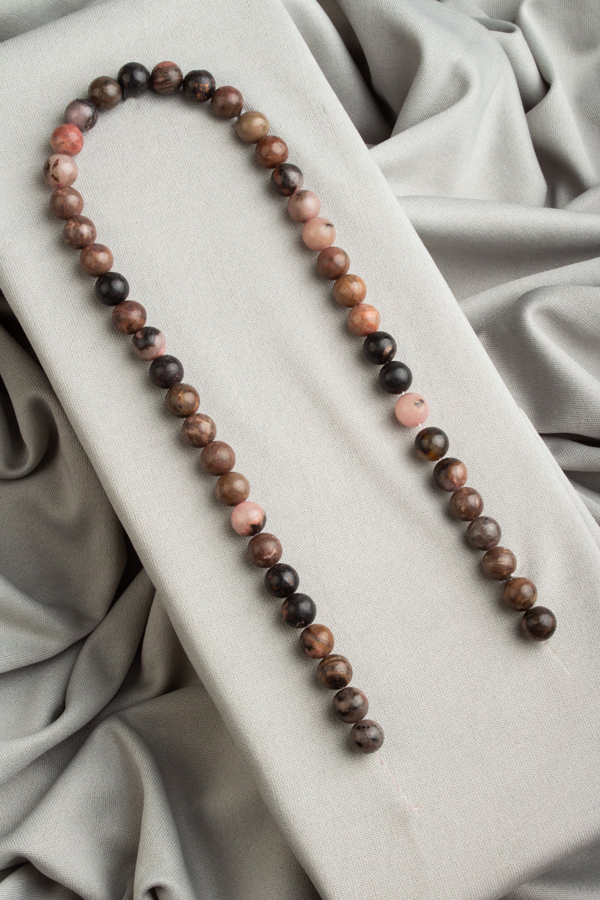 Rodonit Doğal Taş Parlak Damarlı 8mm Dizi [AB]