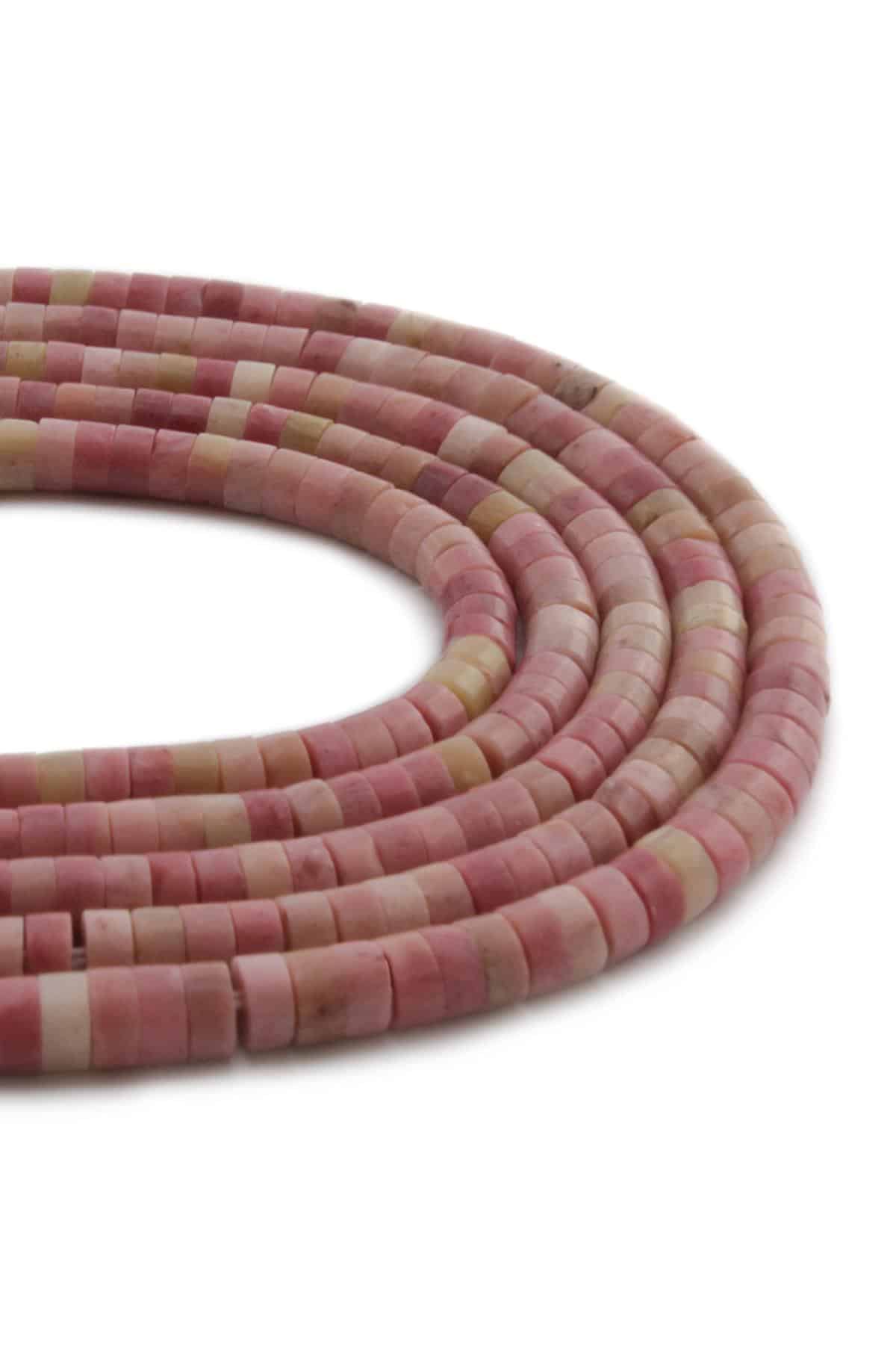 Rodonit Doğal Taş Parlak Pembe Dore Kesim 4x2mm Dizi [AA]