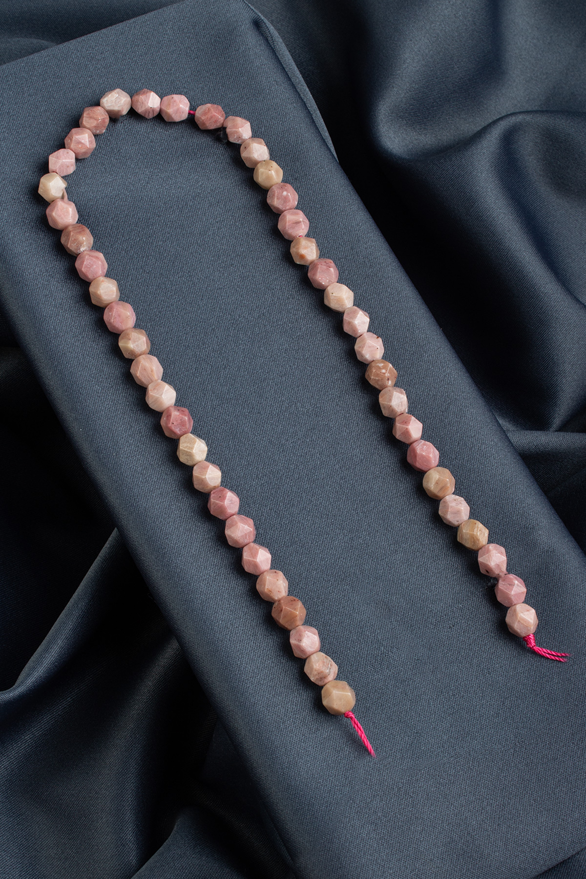 Rodonit Doğal Taş Parlak Pembe Hegzagonal Kesim 8mm Dizi [AA]