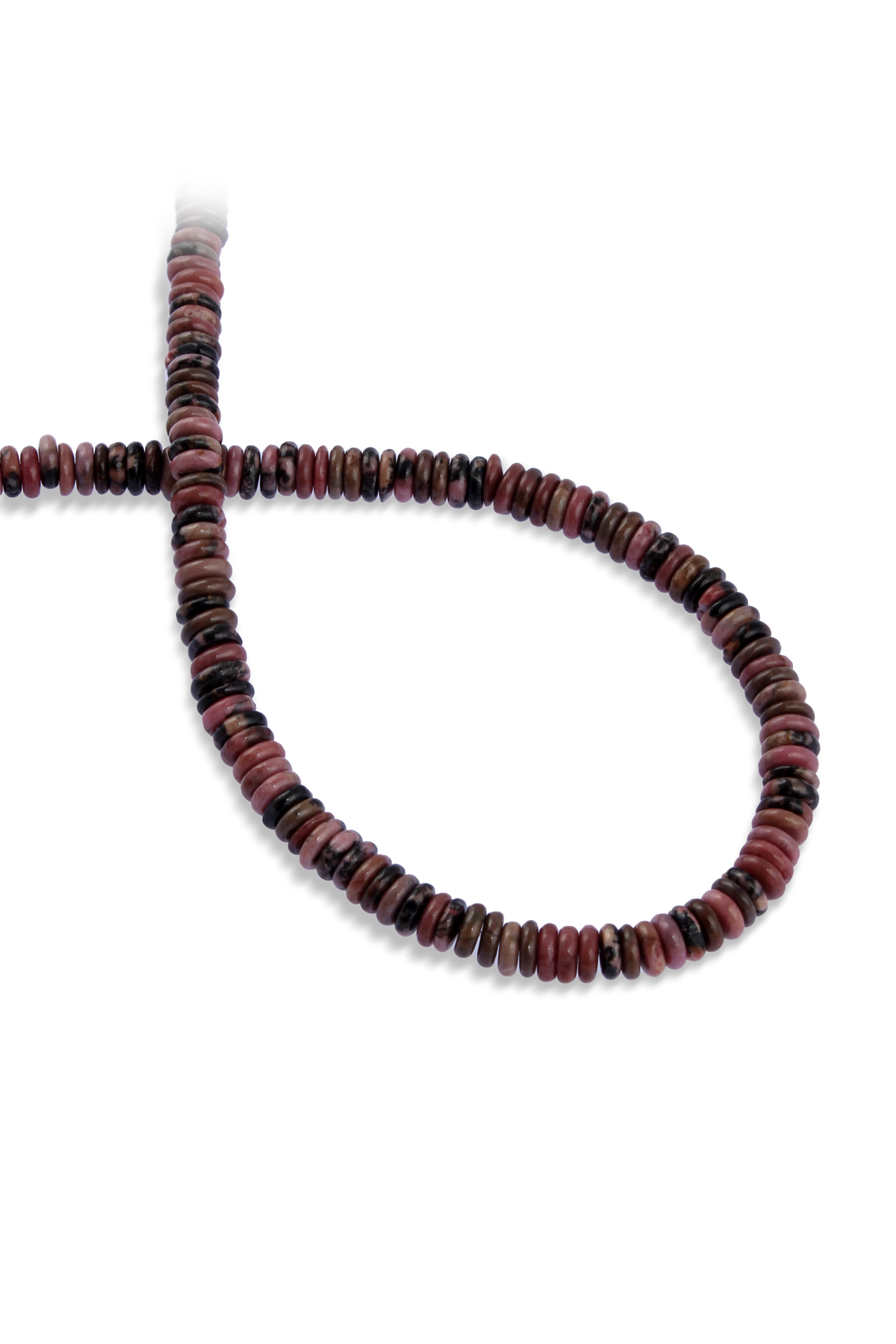 Rodonit Doğal Taş Rondela Kesim Dizi 6x2mm Dizi