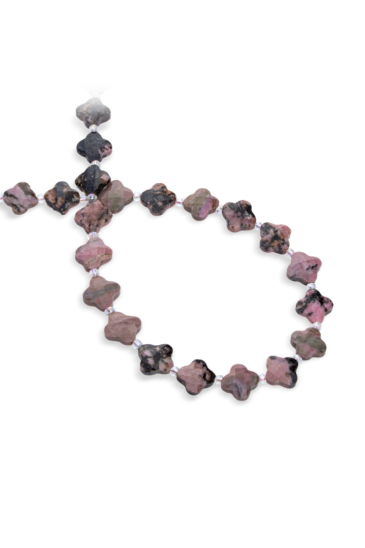 Rodonit Doğal Taş Van Cleef Yonca Kesim 12mm Dizi