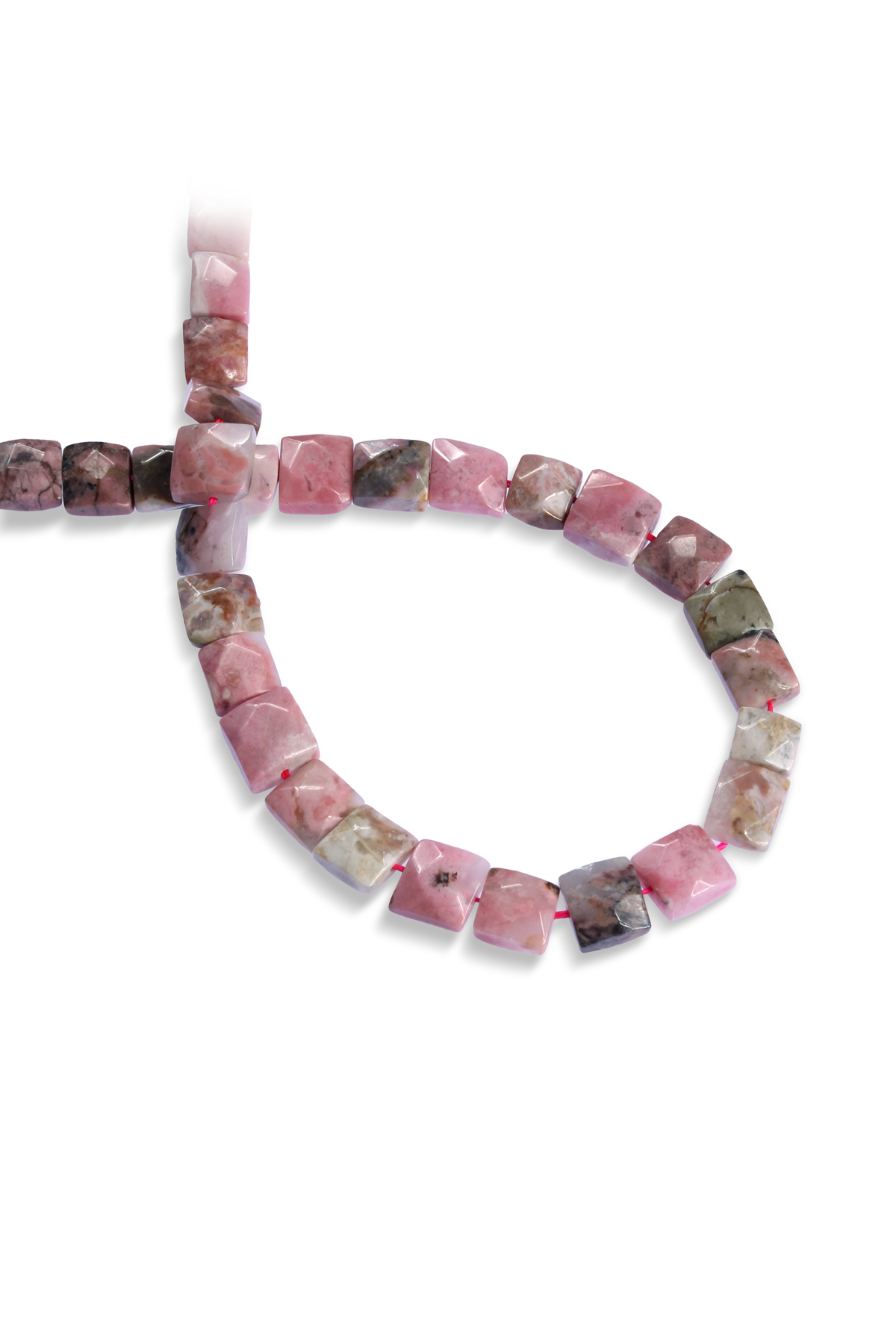 Rodonit Doğal Taş Yassı Kare Özel Kesim 10x5mm Dizi