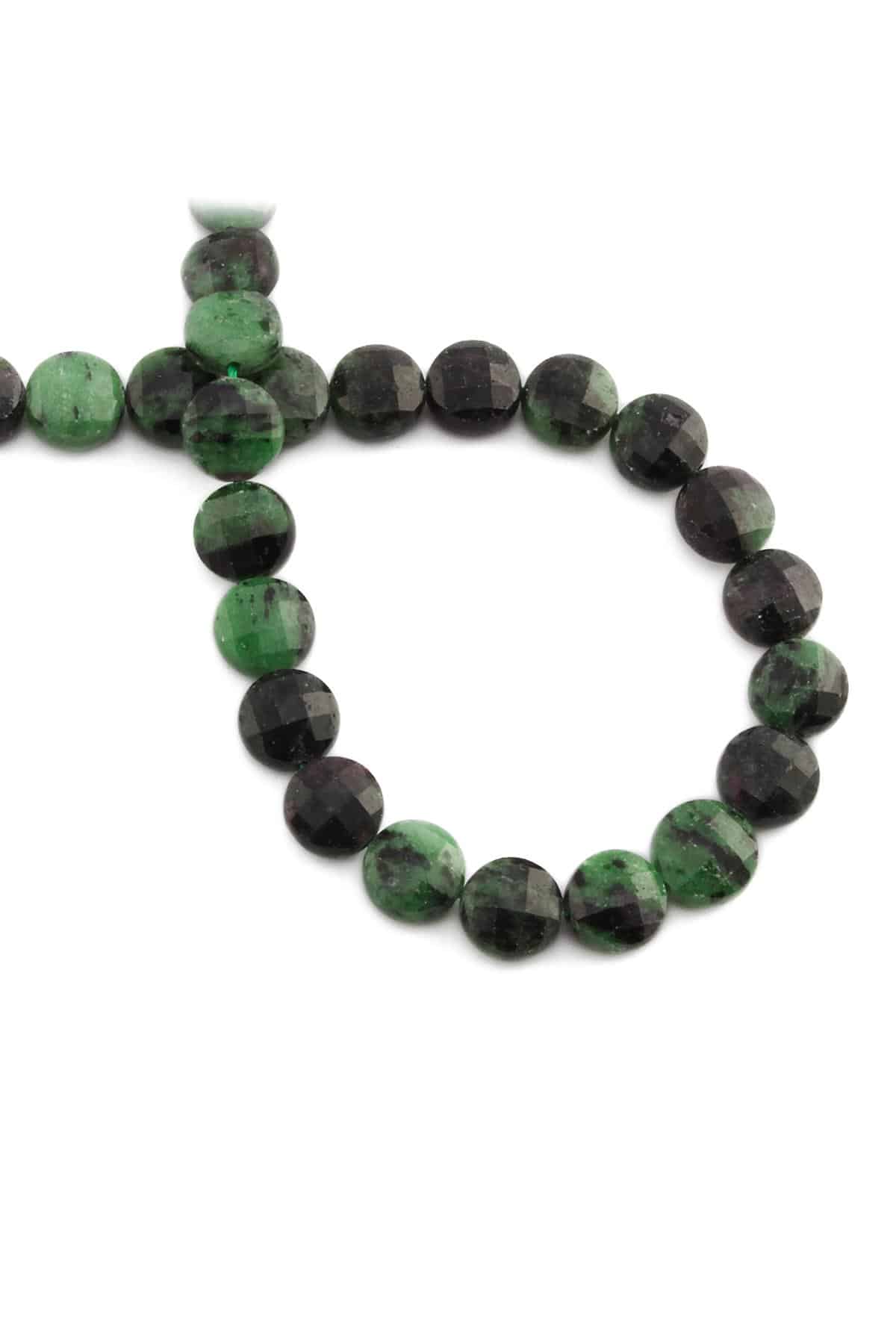 Ruby Zoisit Doğal Taş Daire Kristal Kesim 10x7mm Dizi