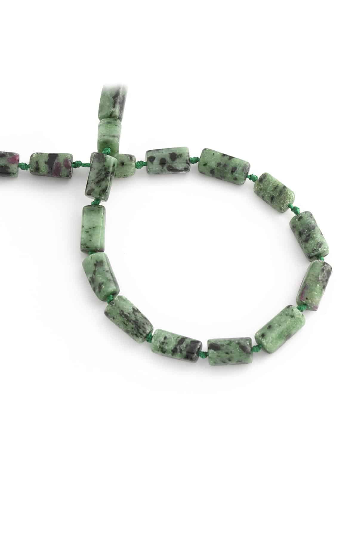 Ruby Zoisit Doğal Taş Silindir Kesim 8x12mm Dizi