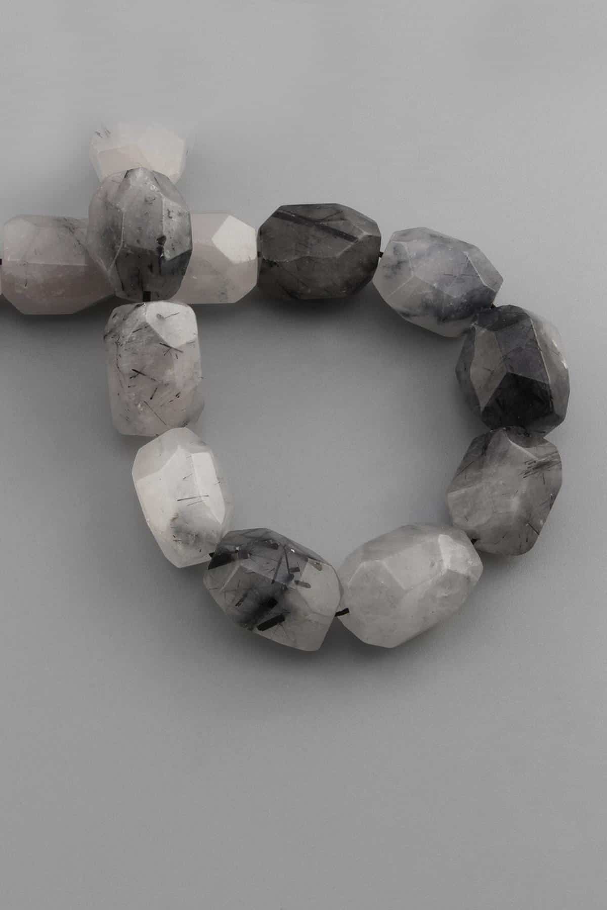 Rutil Kuvars Doğal Taş Amorf Kesim 15x20mm Dizi