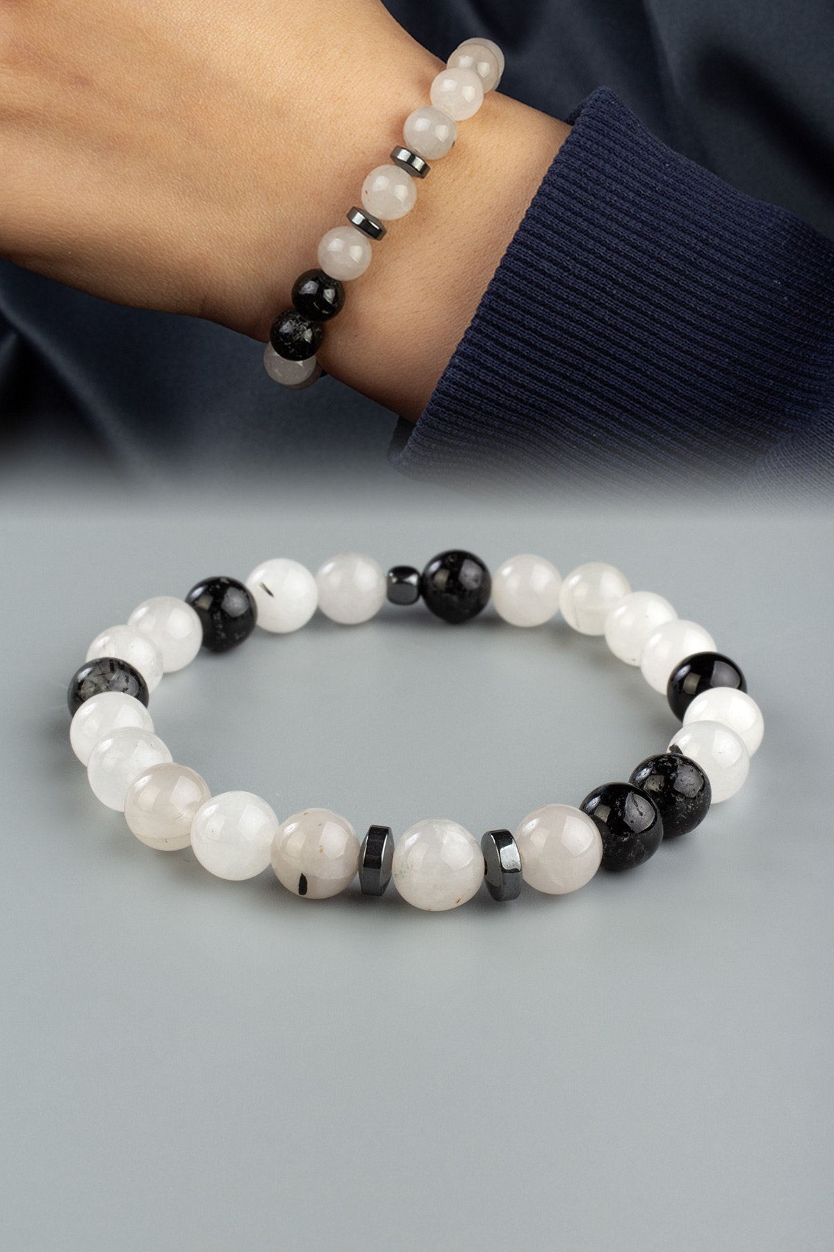 Rutil Kuvars Doğal Taş Küre Kesim 8mm Bileklik