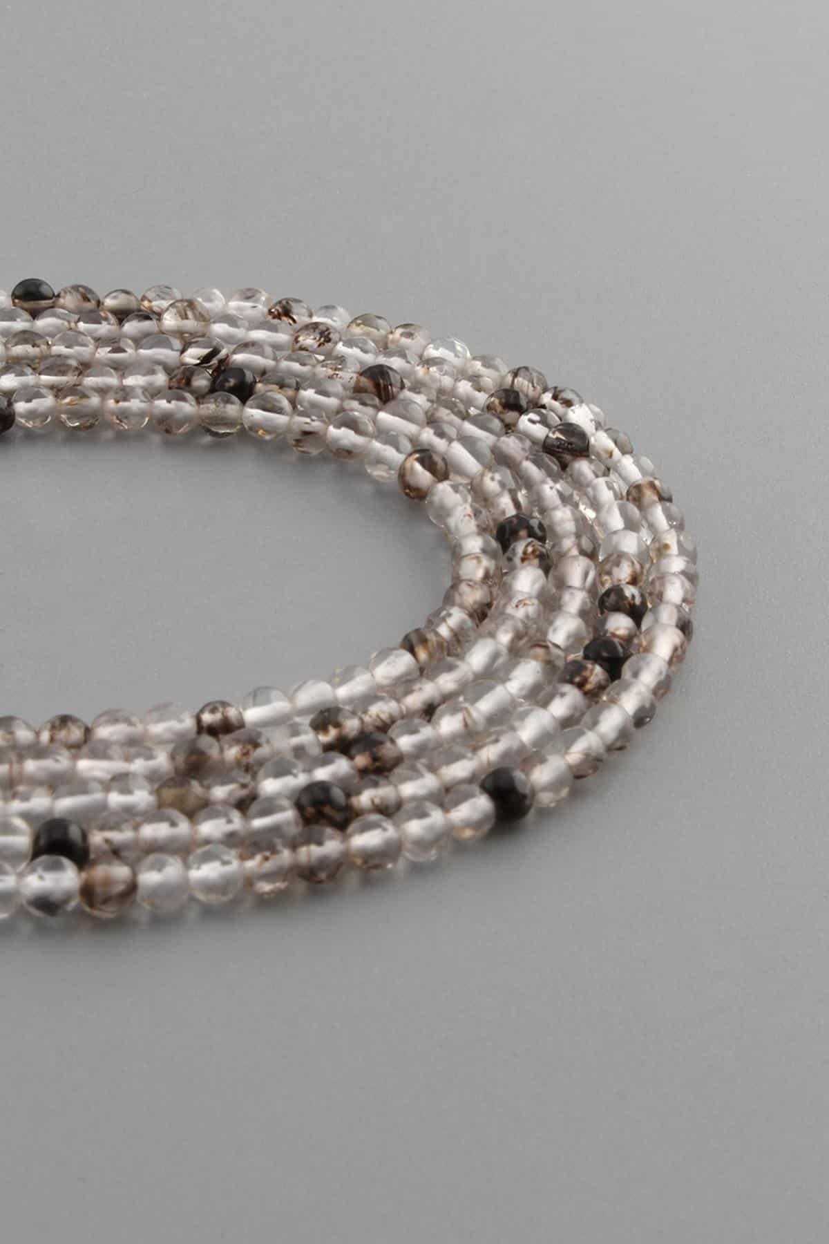 Rutil Kuvars Doğal Taş Parlak Siyah Küre Kesim 3mm Dizi [AB+]