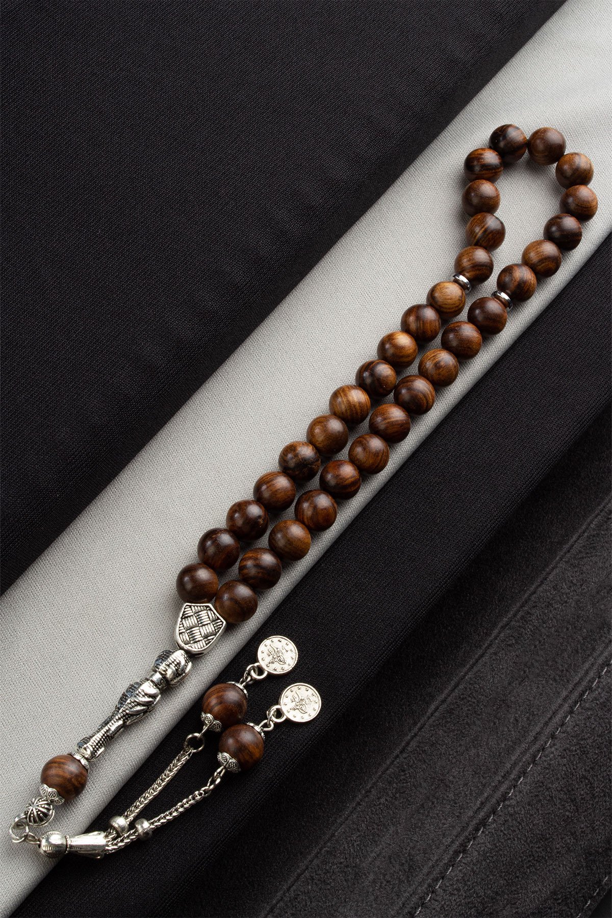 Sandal Ağacı Küre Kahverengi Kesim 33 lü 10mm Tesbih