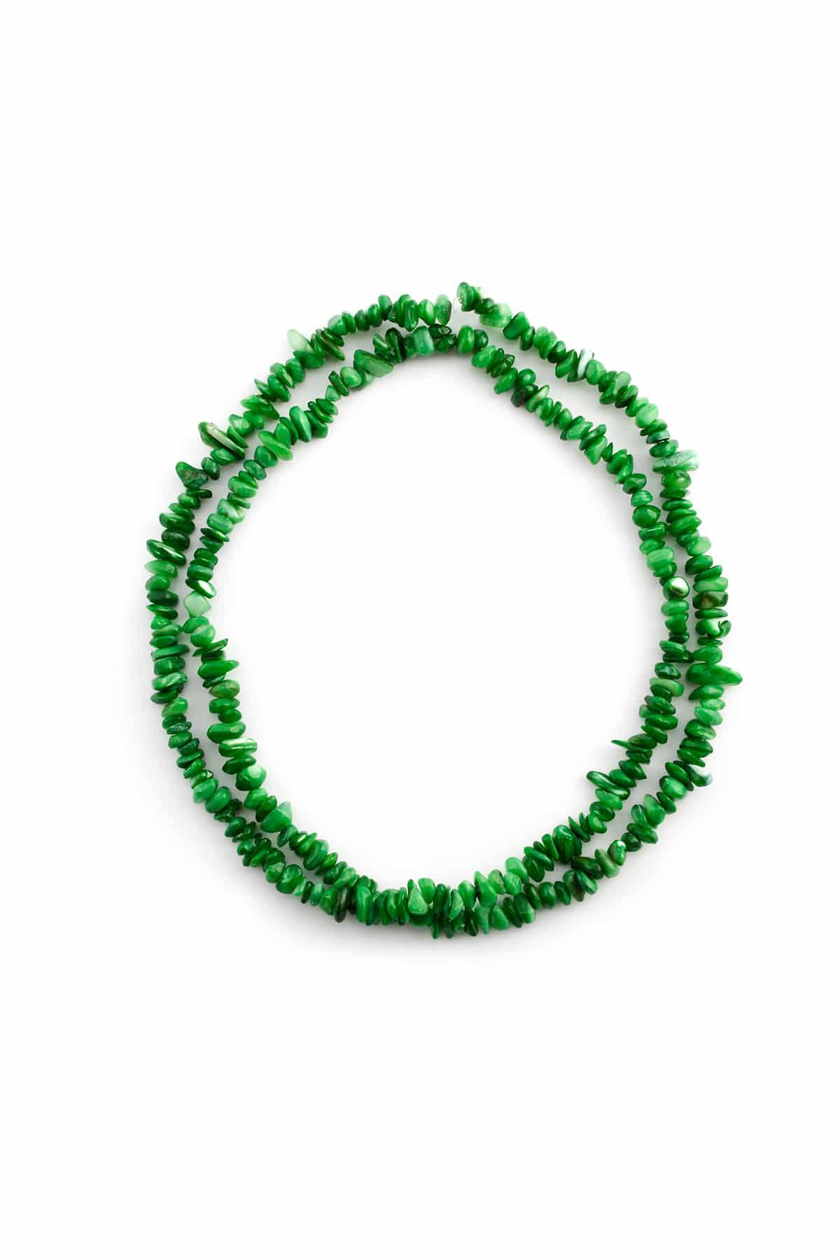 Sedef Doğal Kırık Taş Parlak Yeşil 5x8mm Dizi [AB+]