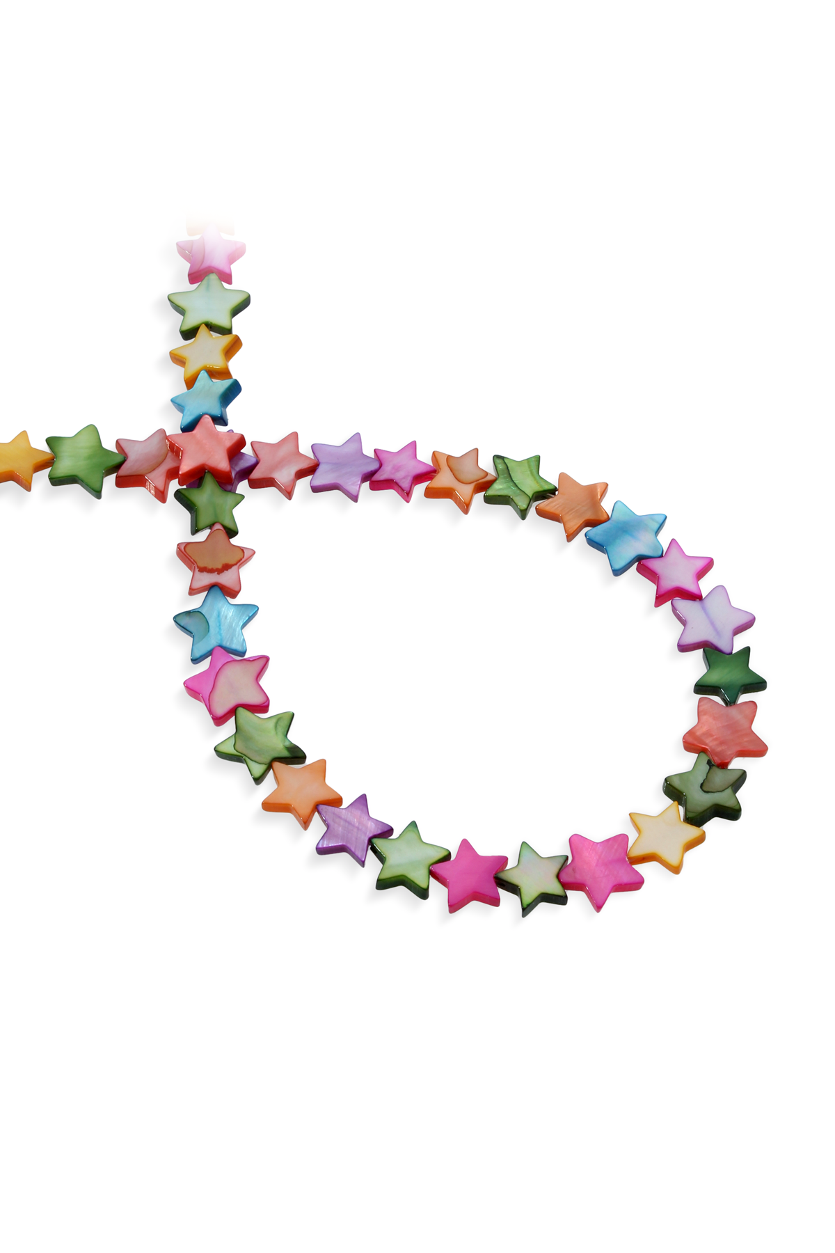 Sedef Doğal Taş Gökkuşağı Yıldız Kesim 10mm Dizi