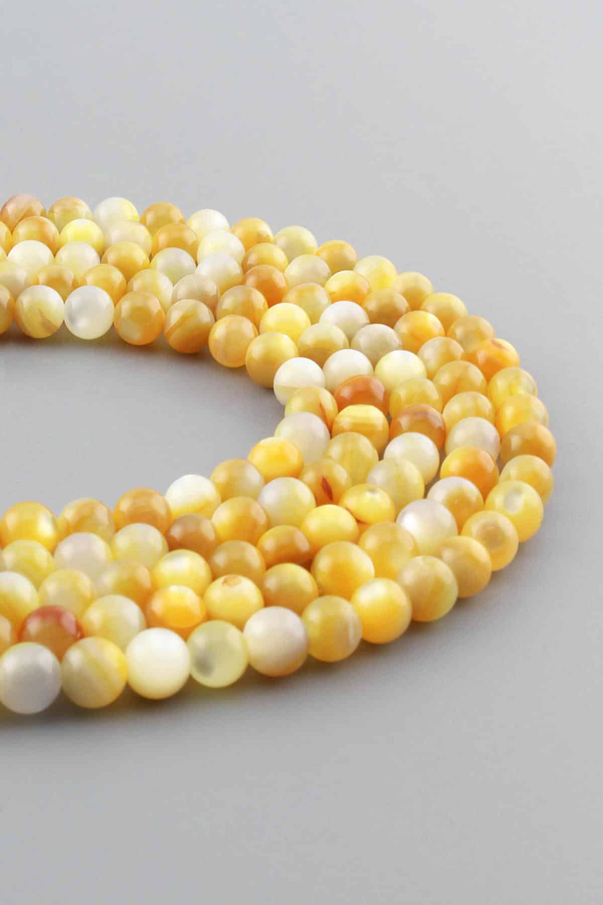 Sedef Doğal Taş Parlak Sarı 6mm Dizi