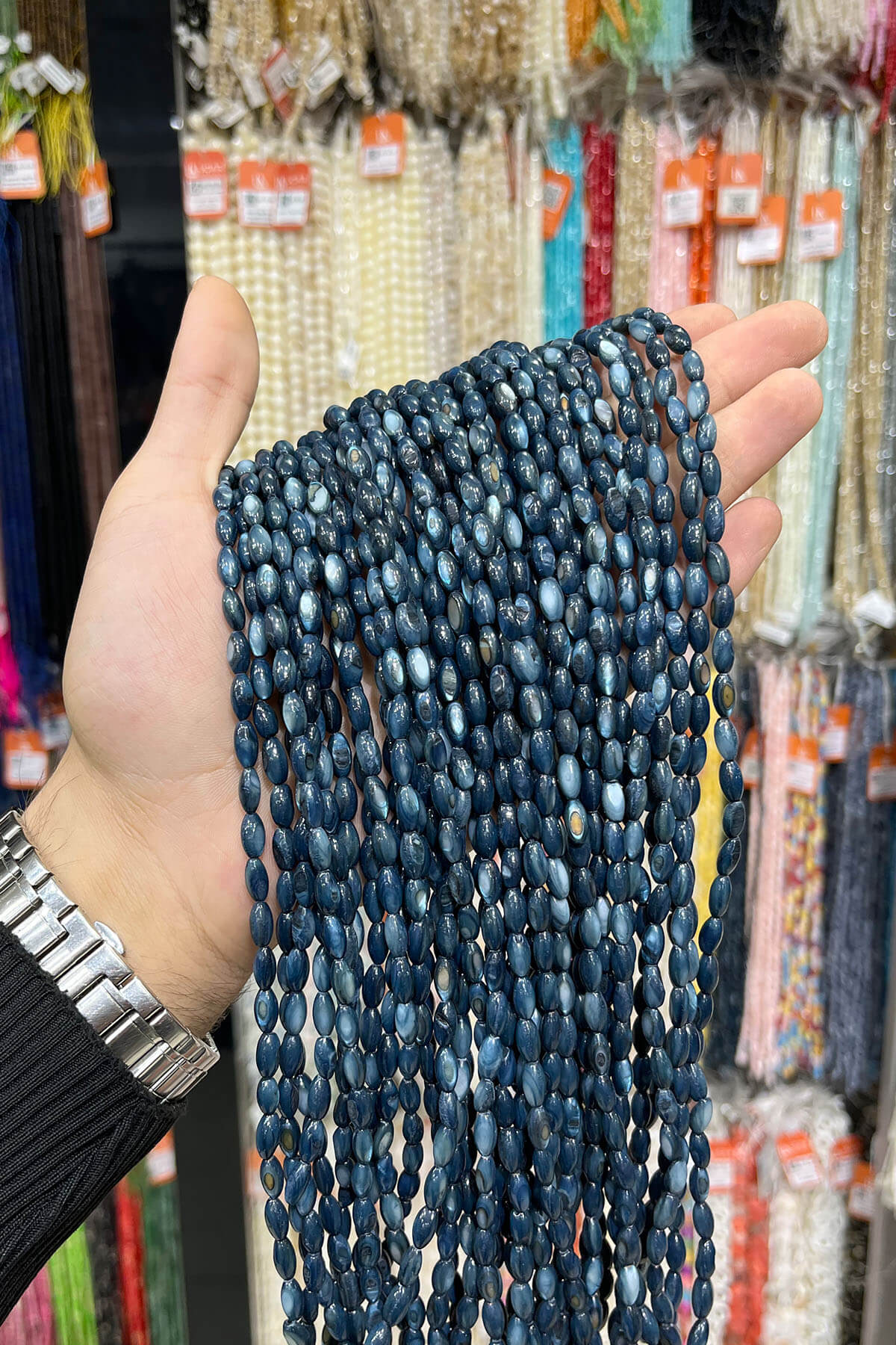 Sedef Taşı Parlak Kahverengi Arpa Kesim 5x9mm Dizi [AB+]