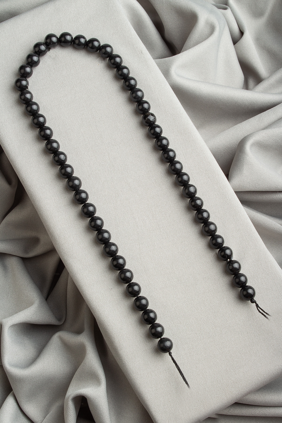 Shungit Doğal Taş Parlak Küre Kesim 8mm Dizi [AA]