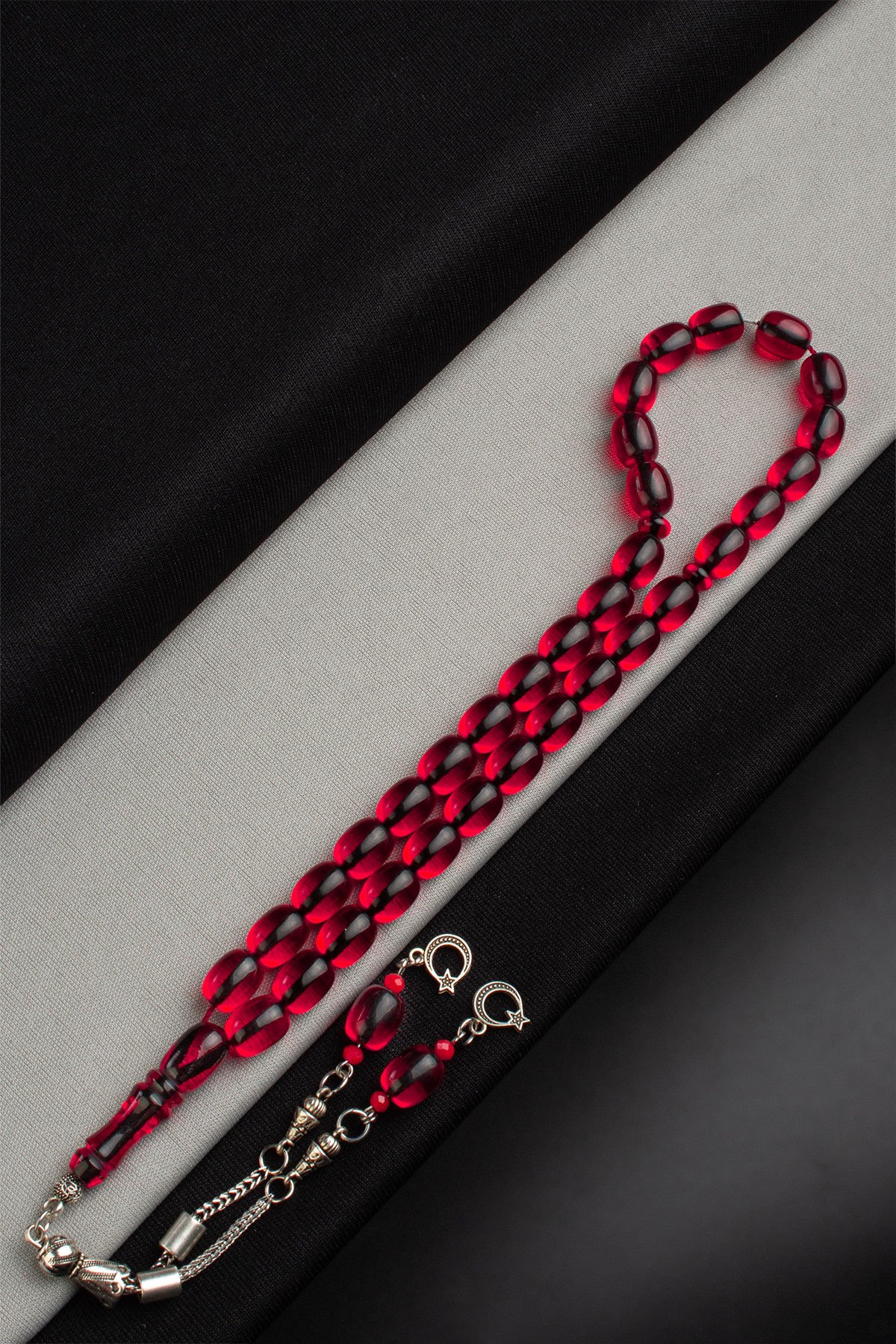 Sıkma Ateş Kehribar Kapsül Kesim 9x11mm 33 Lu Tesbih