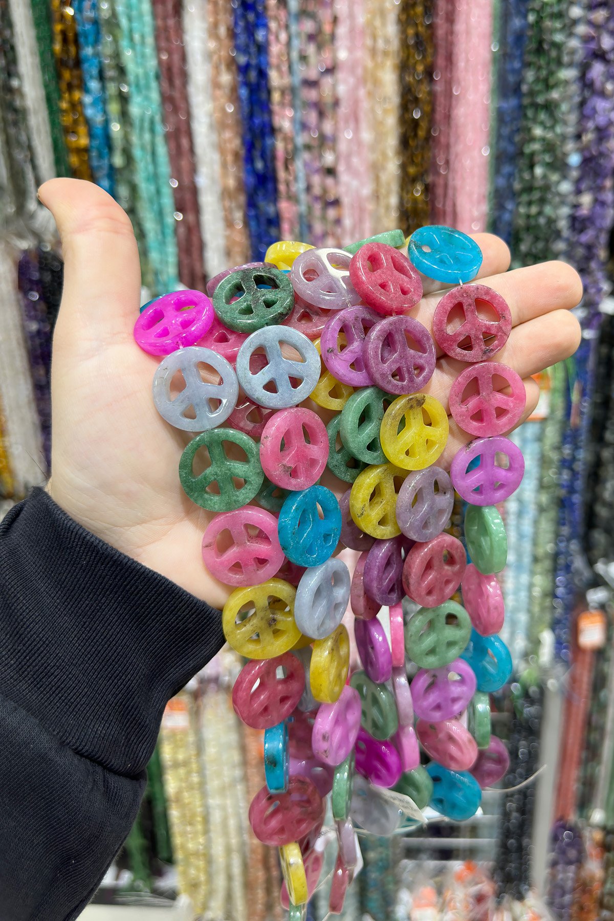 Sıkma Doğal Taş Çok Renkli Barış Kesim 25mm Dizi