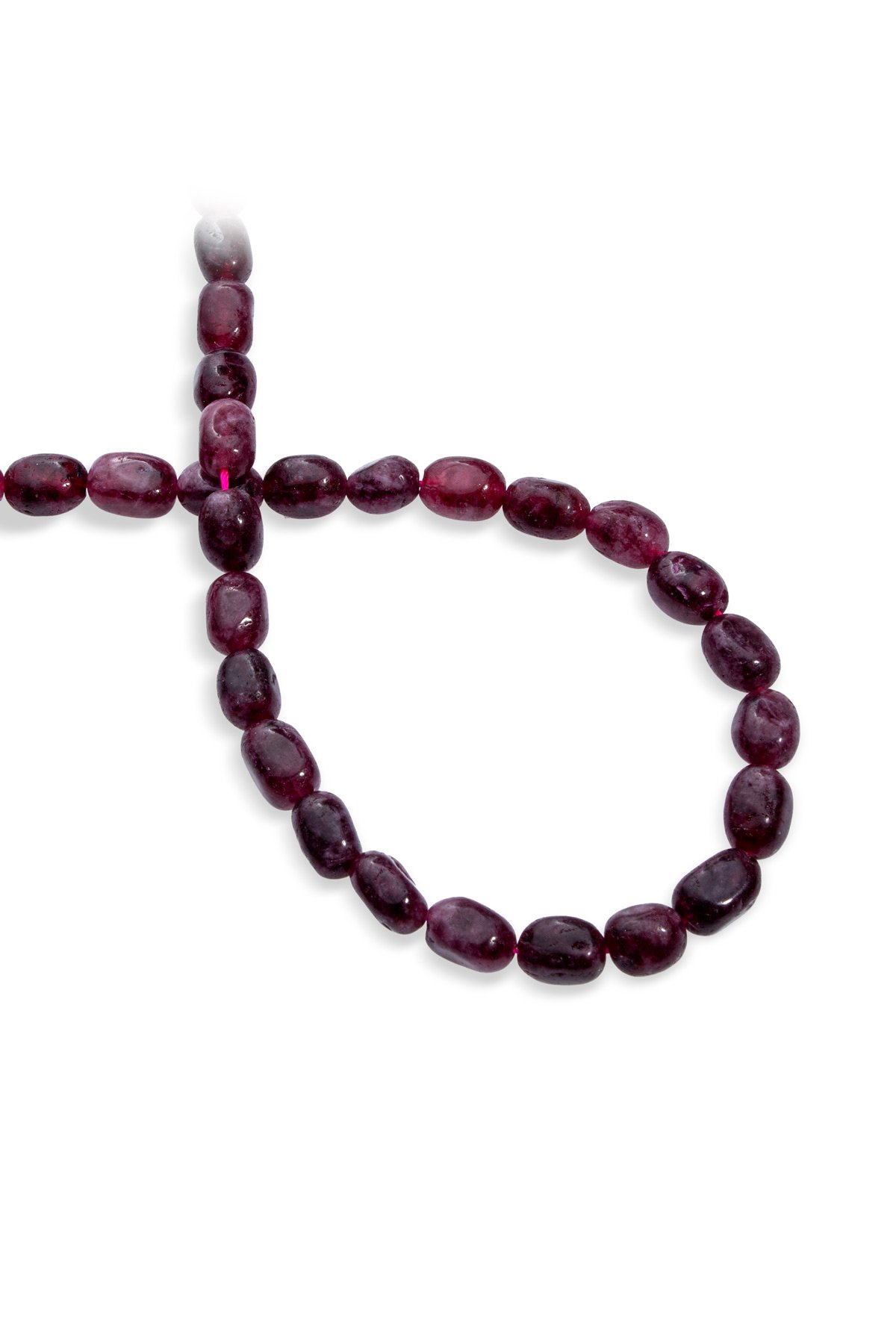 Sıkma Doğal Taş Bordo Tımbıl 11x8mm Kesim Dizi