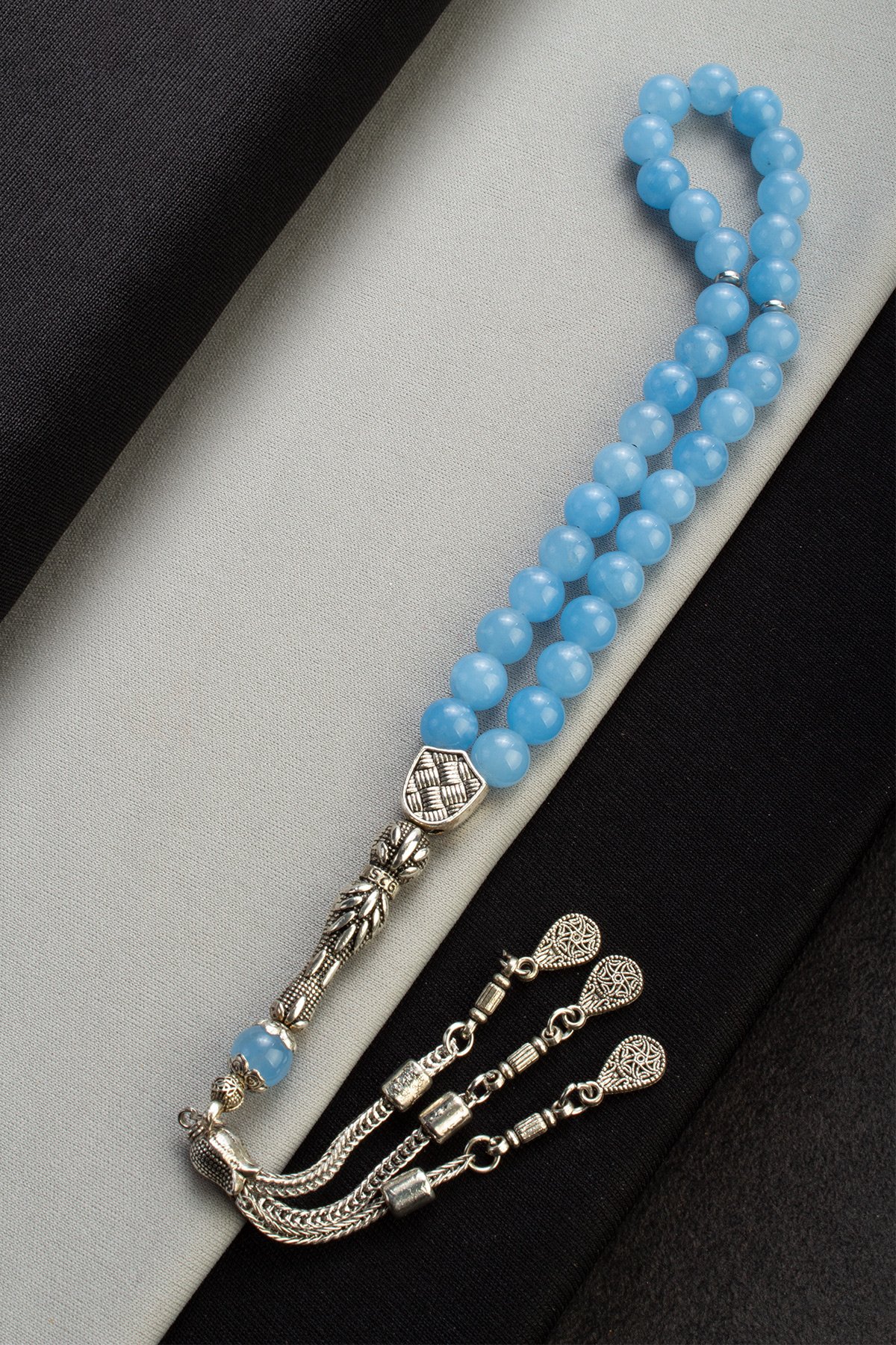 Sıkma Doğal Taş Küre Kesim 33 lü 8mm Tesbih