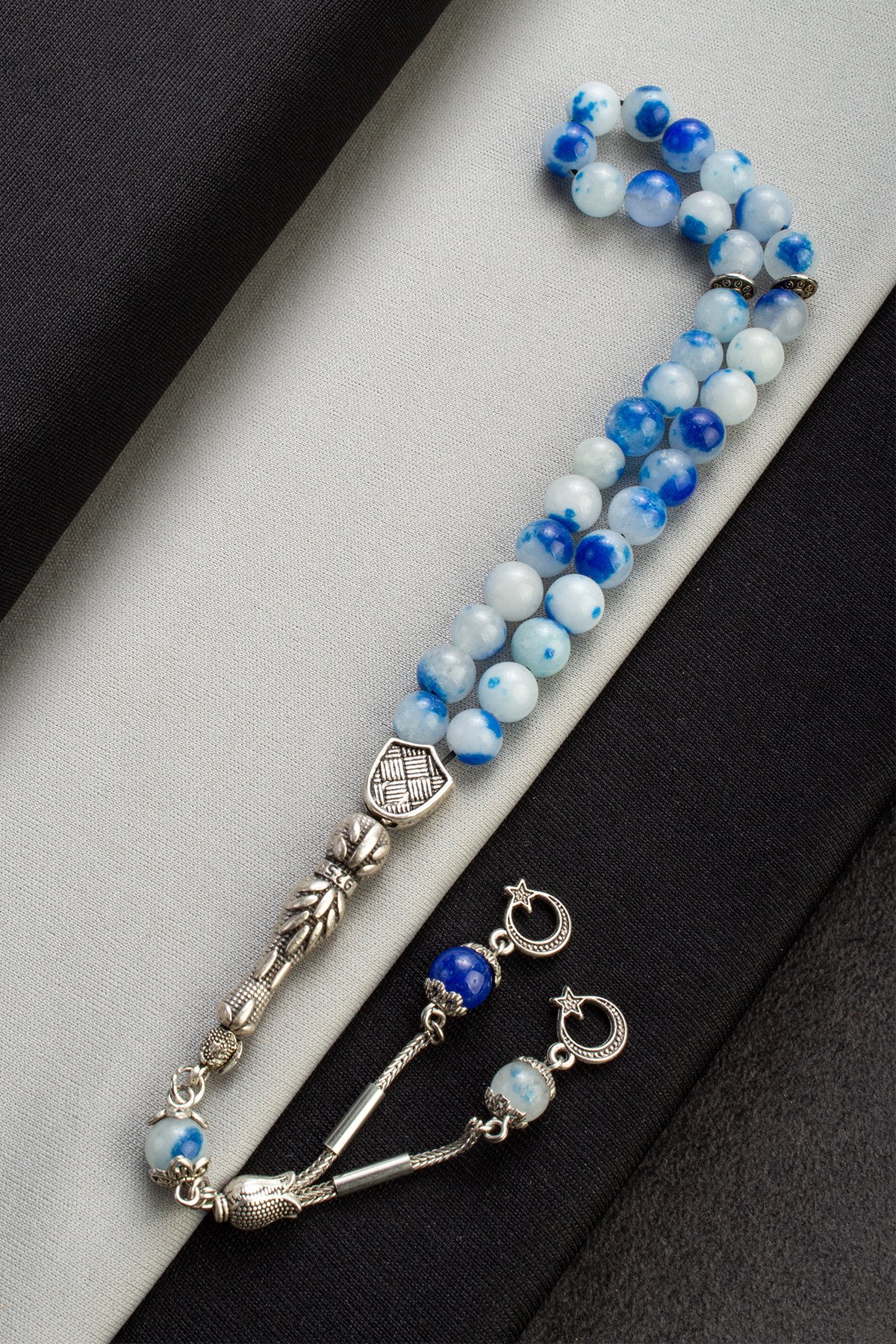 Sıkma Doğal Taş Küre Kesim 33 lü 8mm Tesbih