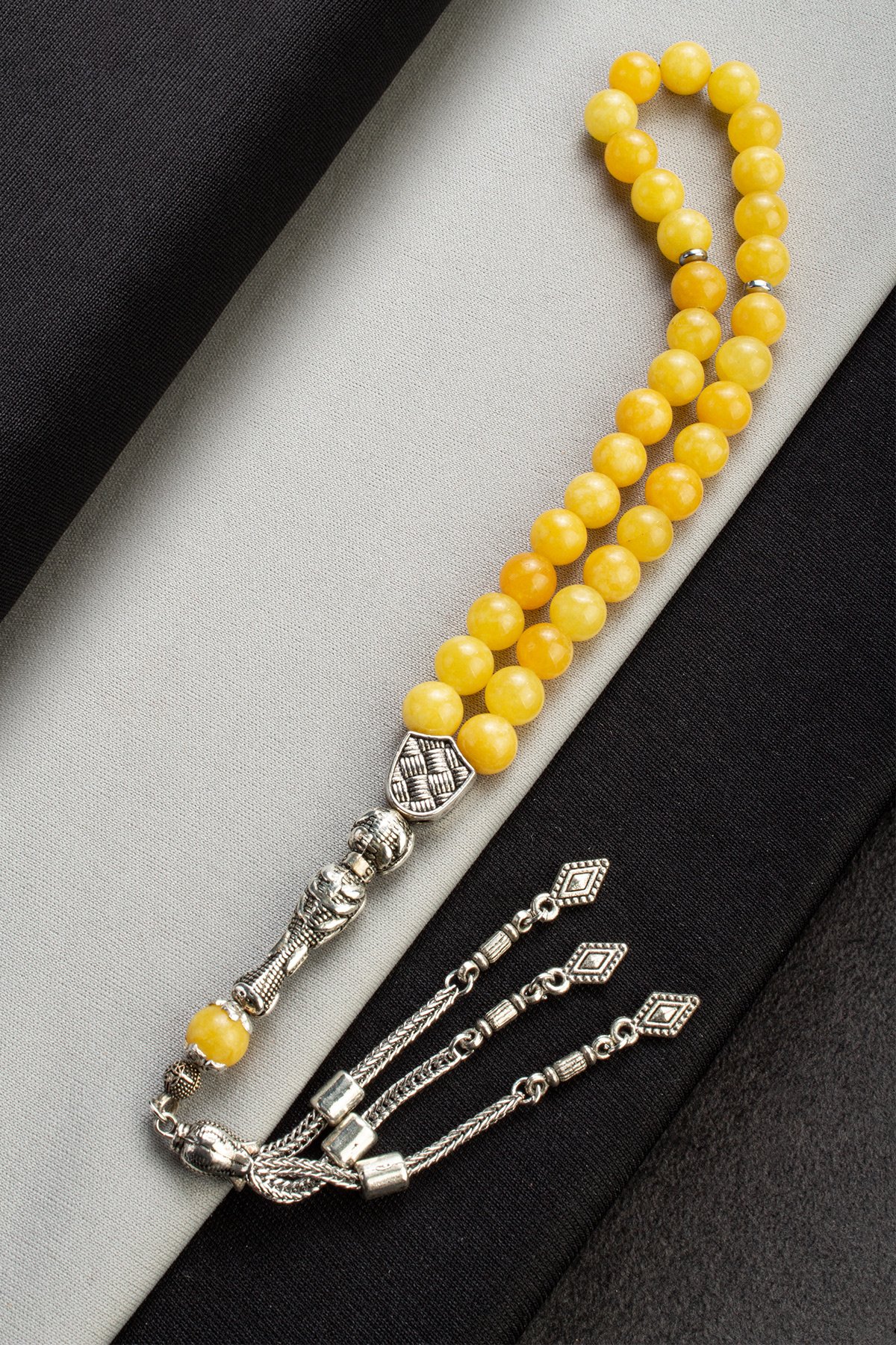 Sıkma Doğal Taş Küre Kesim 33 lü 8mm Tesbih