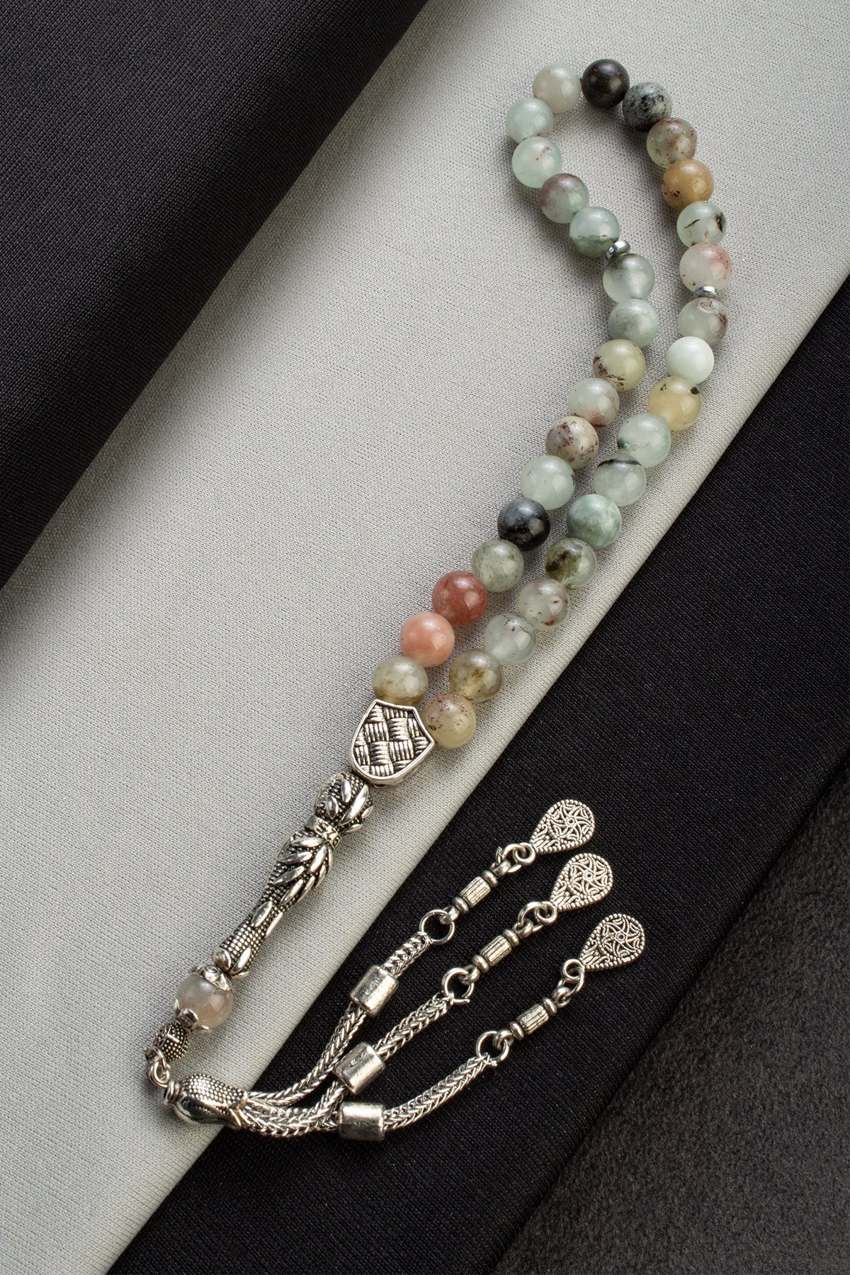 Sıkma Doğal Taş Küre Kesim 33 lü 8mm Tesbih