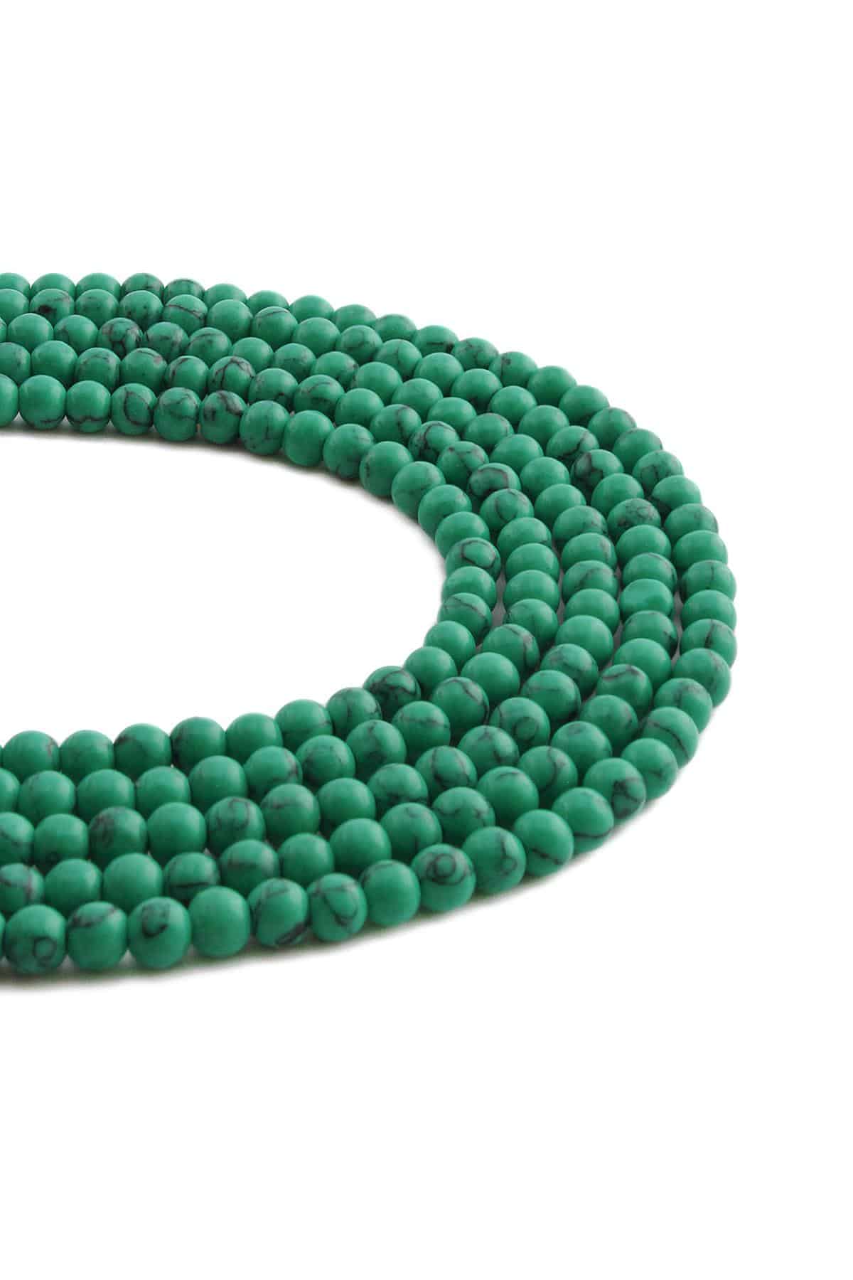 Havlit Sıkma Taşı Parlak Yeşil Küre Kesim 4mm Dizi [B+]