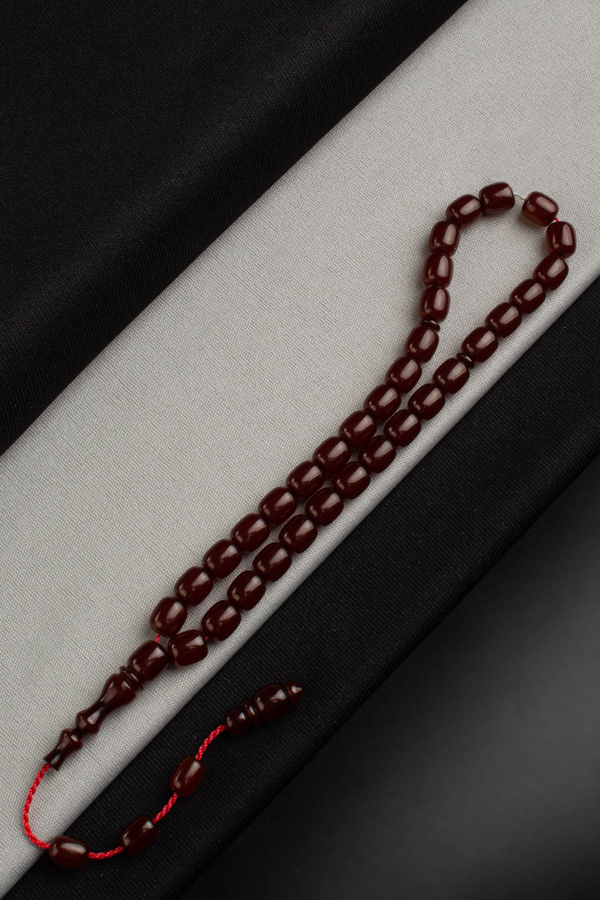 Sıkma Kehribar Kahverengi Kapsül Kesim 7x8mm 33 Lu Tesbih