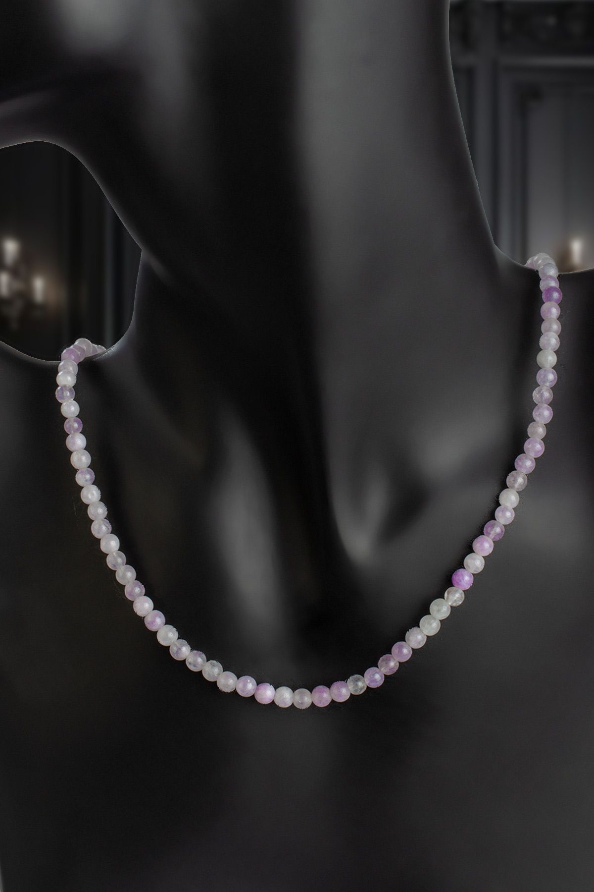 Sıkma Kunzit Doğal Taş Küre Kesim Kolye