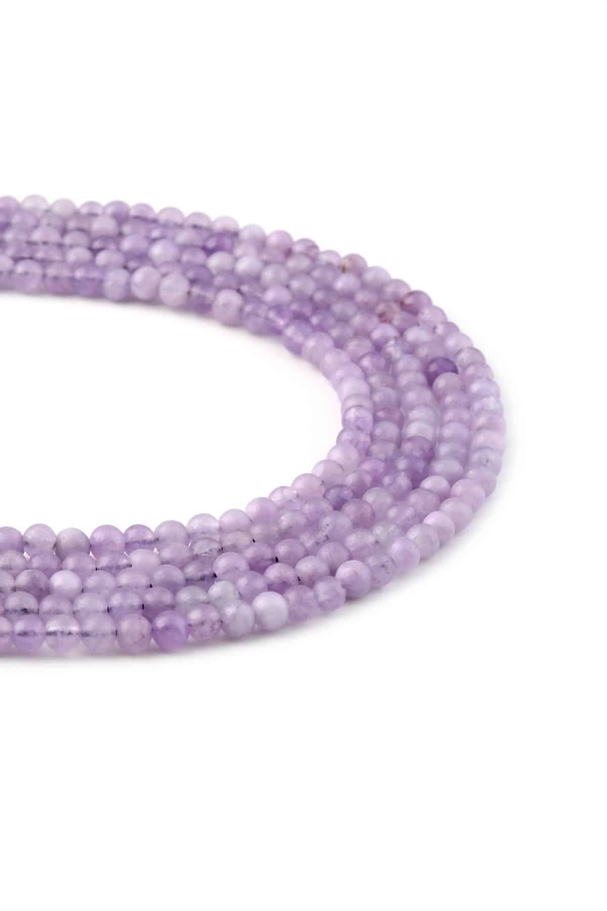 Sıkma Kunzit Parlak Küre Kesim 4mm Dizi