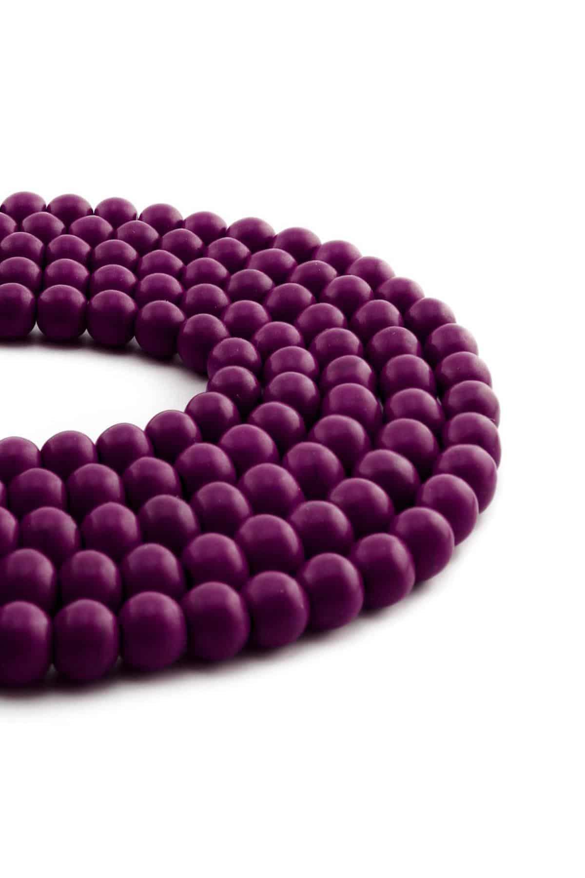Sıkma Parlak Mor Küre Kesim 8mm Dizi