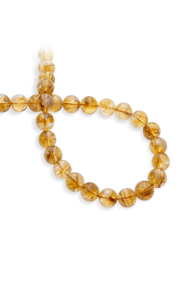 Citrine Natural Stone Globe Cut 10mm String Of Beads