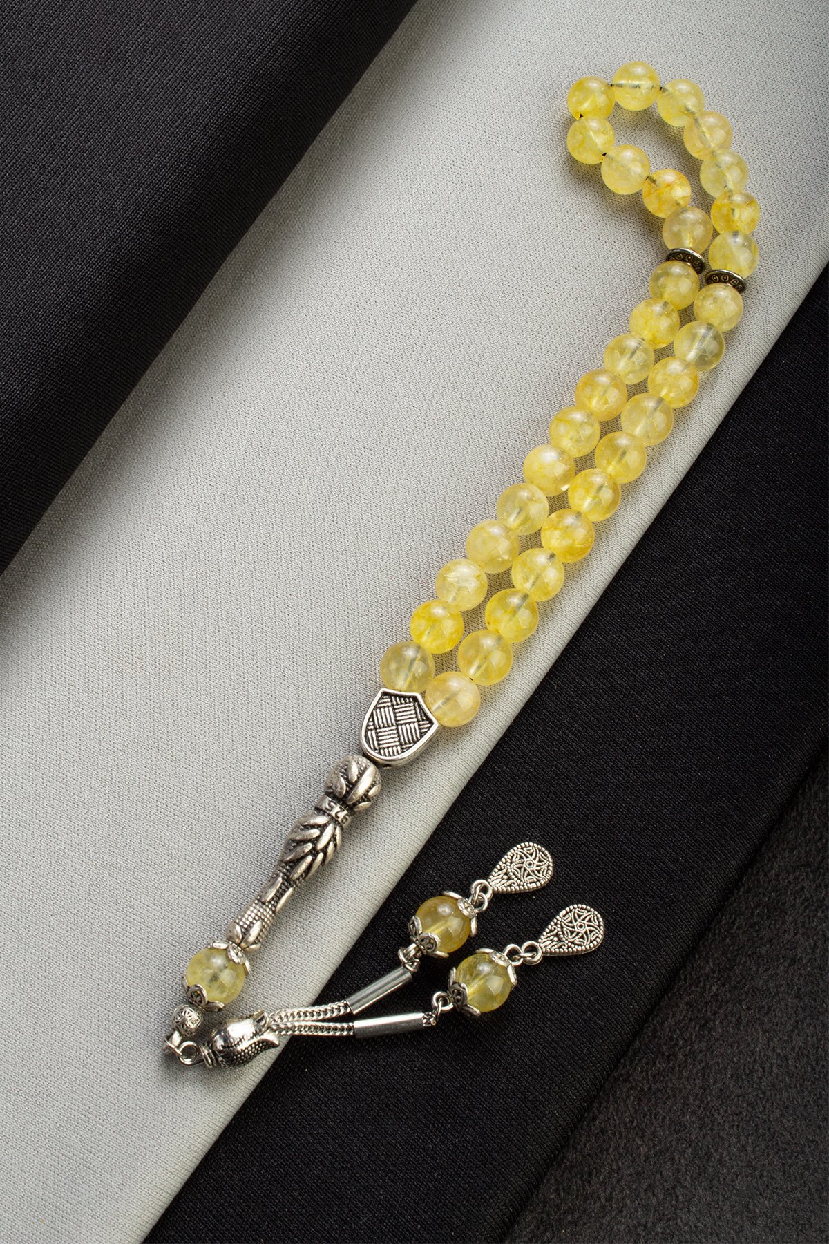 Sitrin Doğal Taş Küre Kesim 33 lu 8mm Tesbih