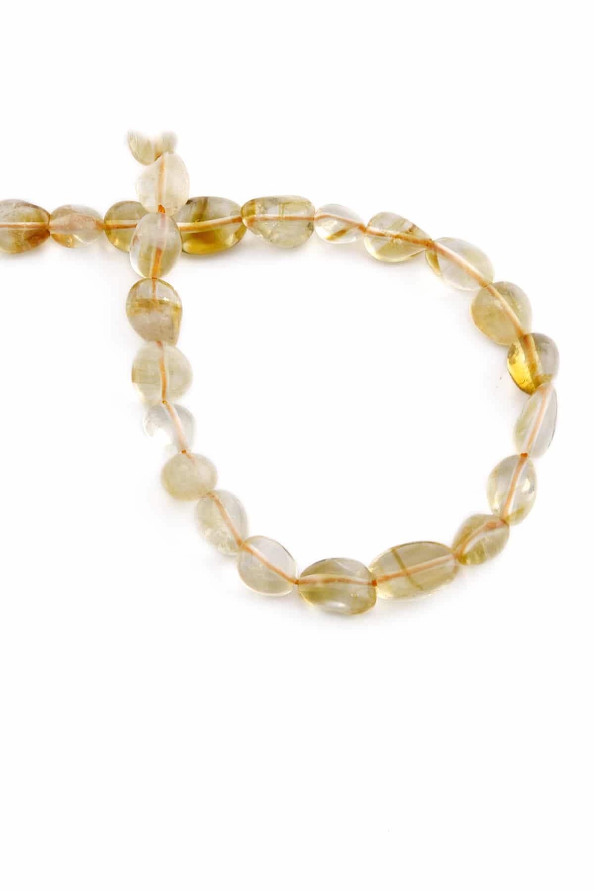 Citrine Natural Stone Tumbler Cut 6x8mm String Of Beads
